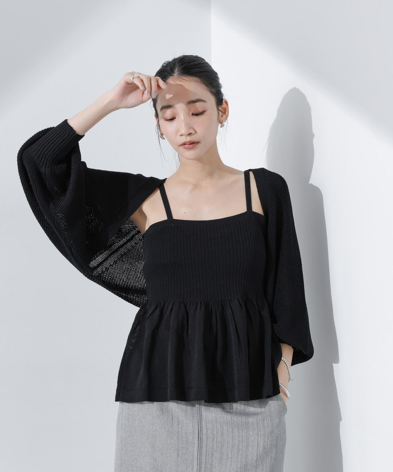 ペプラム キャミソール ＋ ボレロ セット