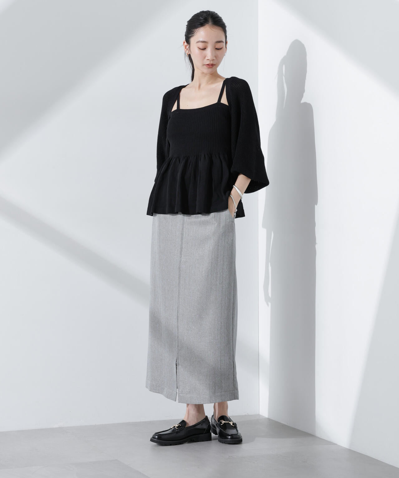 COCODEAL ペプラムニットキャミソール&ボレロセット SALE50%OFF】COCODEAL ココディール エコファーペプラムニット