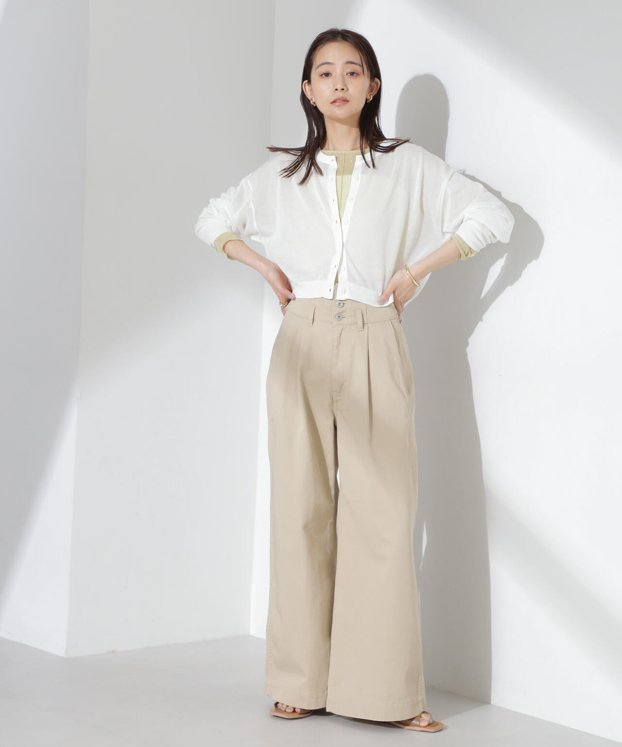 SENEE クロップドシアーカーディガン アイボリー cropped sheer cardigan（クロップドシアーカーディガン