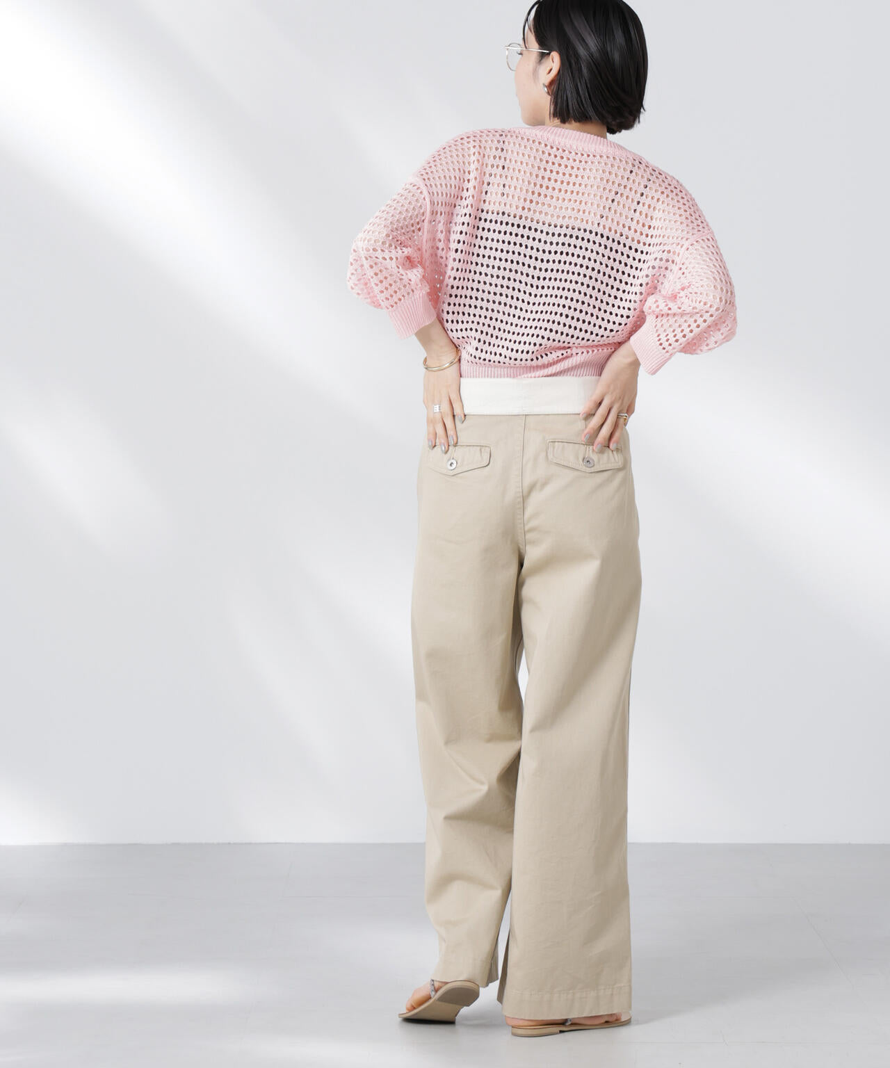 STUSSY メッシュ編みジップアップカーディガン メッシュ編みZIPカーディガン（ブラック/グリーン/クリーム