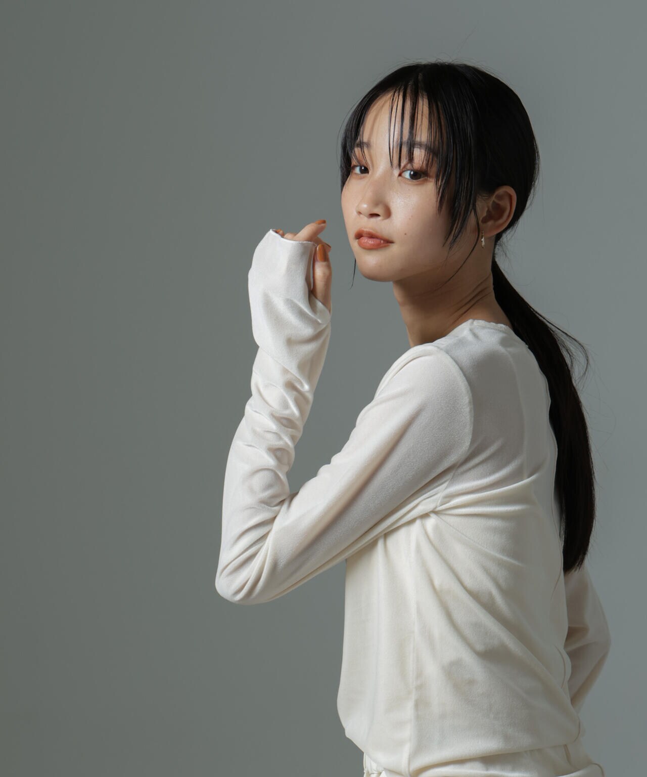 シアー ベロア ロング Tシャツ