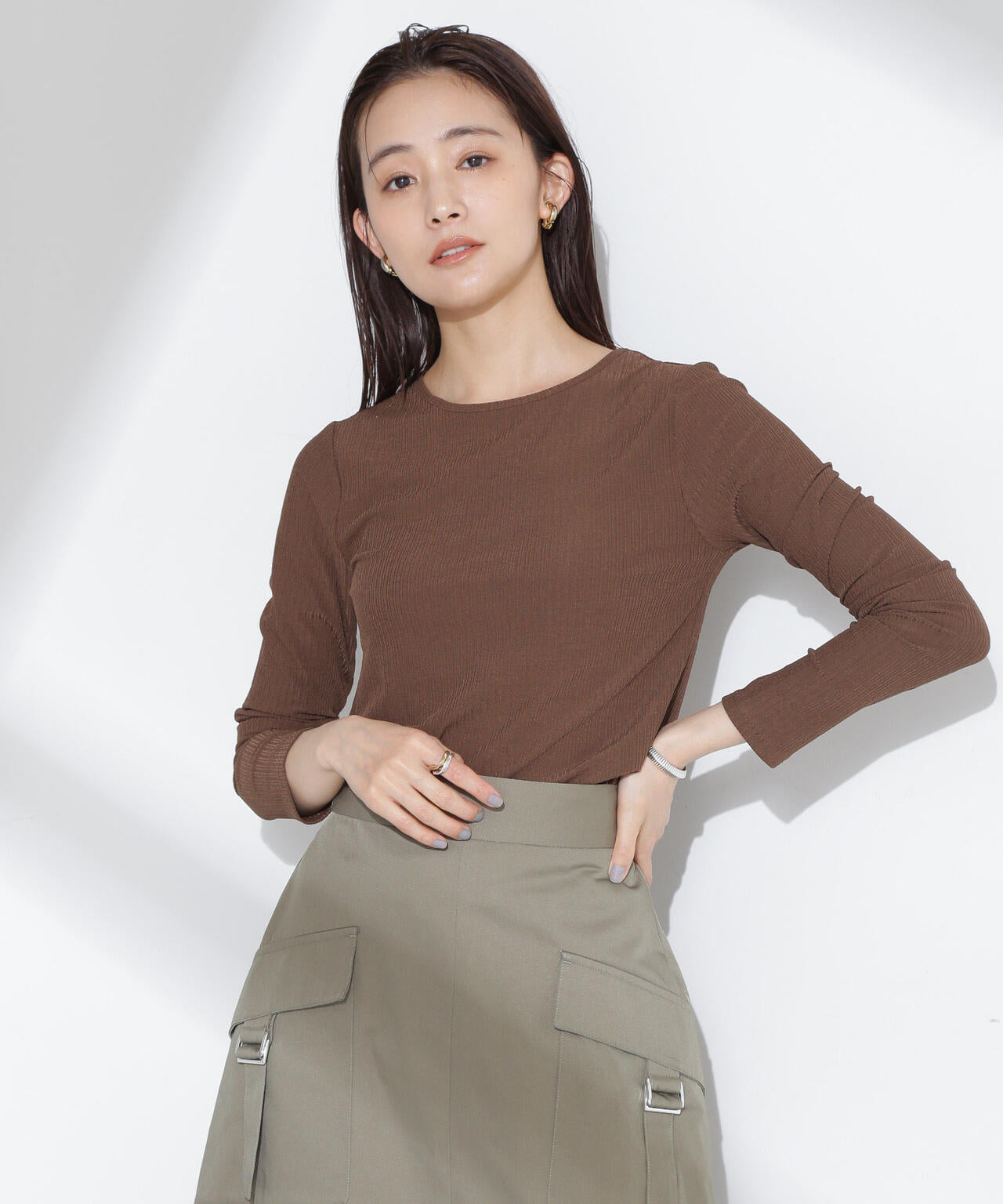 シャーリング ビスチェ セット カット トップス