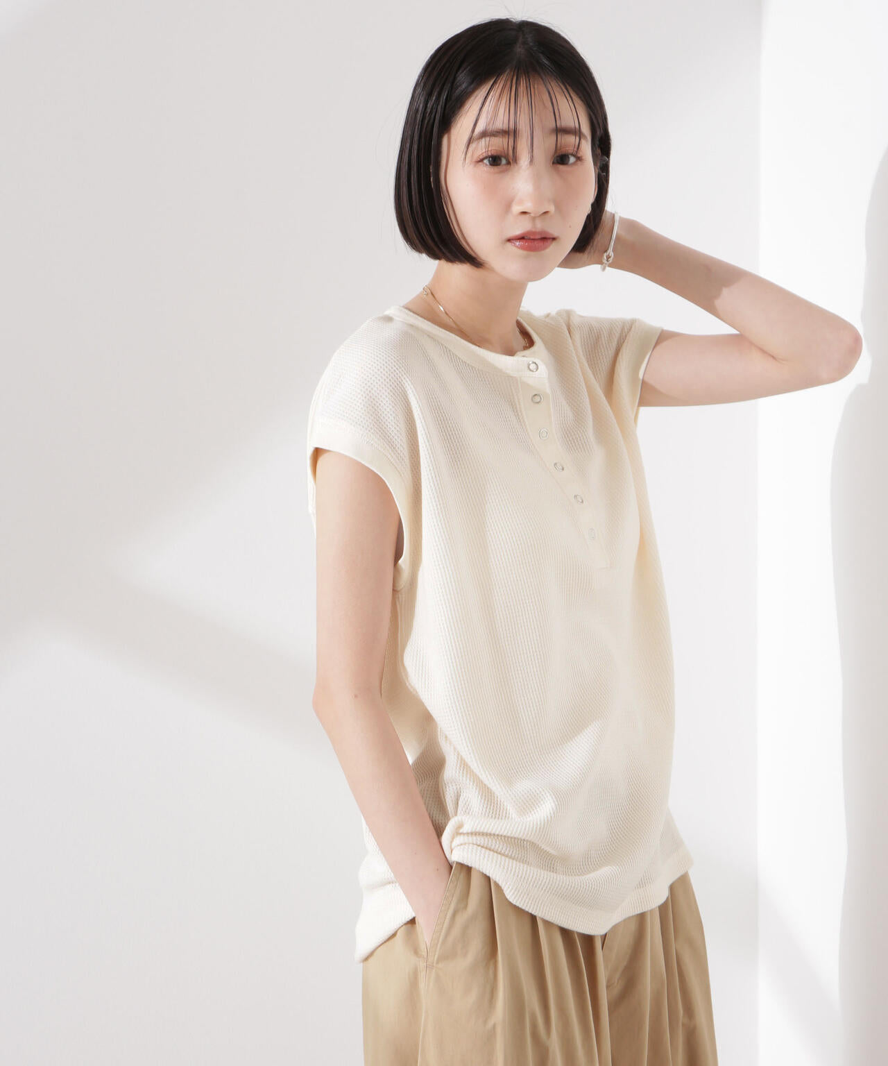 シェリエ　ノースリーブ basic rib nosleeve knit – shéller / シェリエ