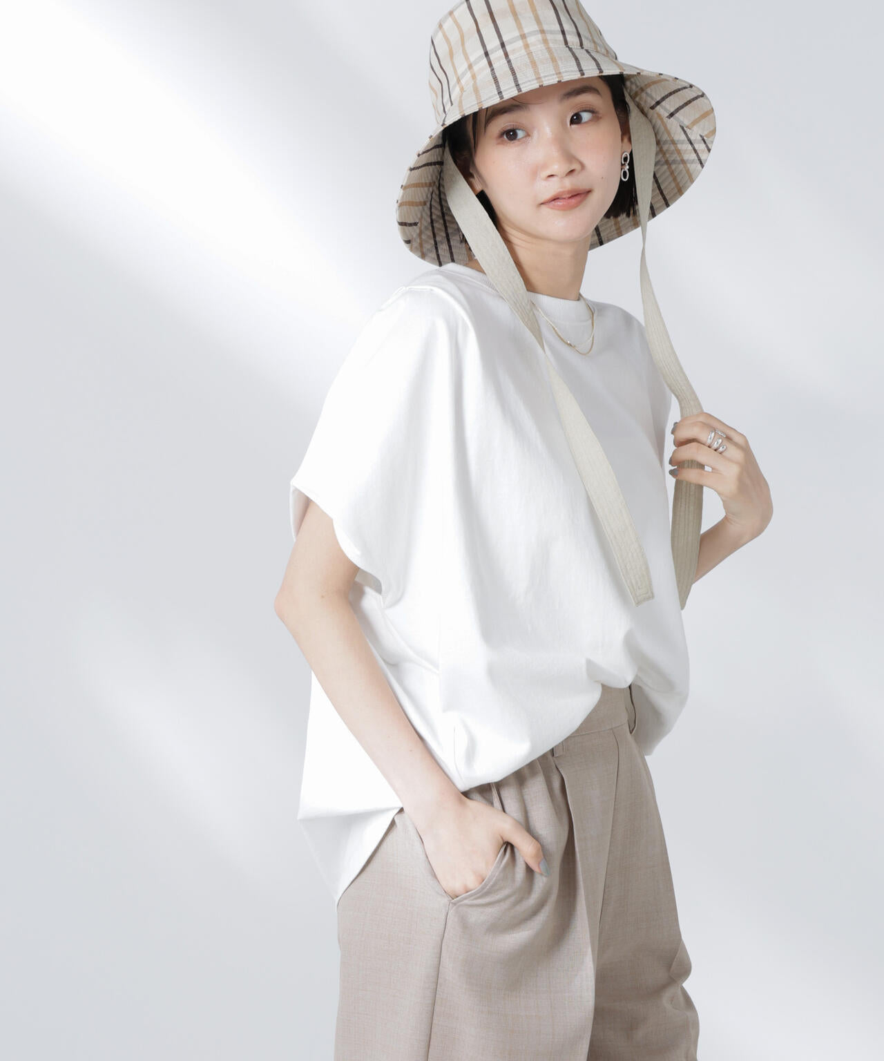 変形スリーブカットトップス 6735124316