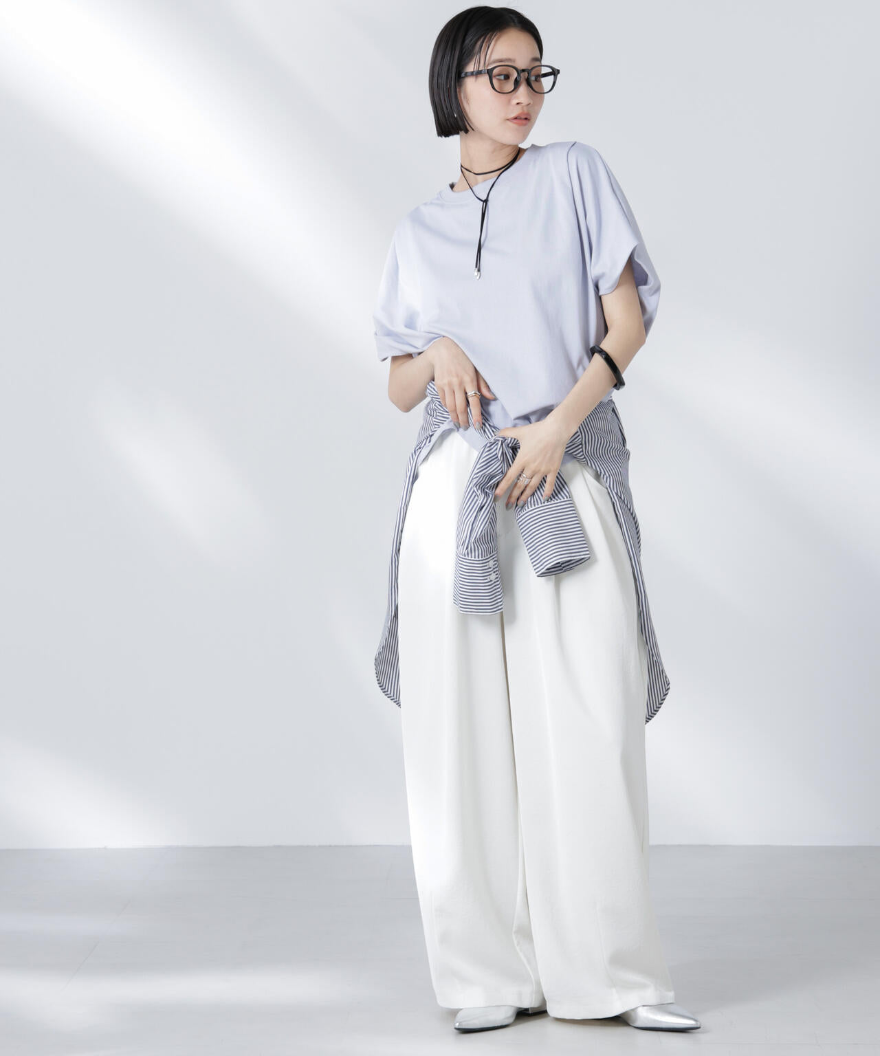 変形スリーブ カット トップス