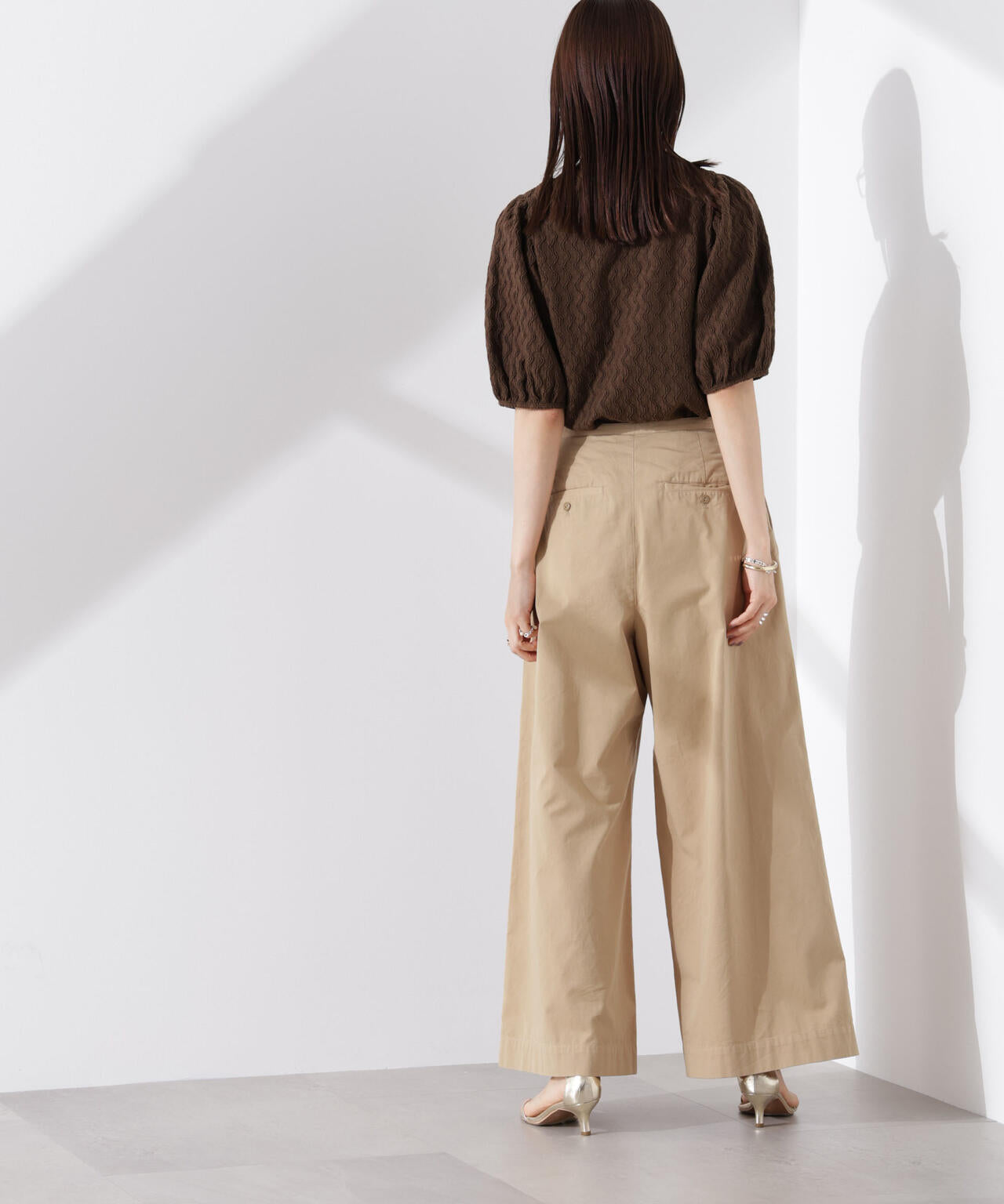 ウェーブ ジャガード ボリュームスリーブ プルオーバー