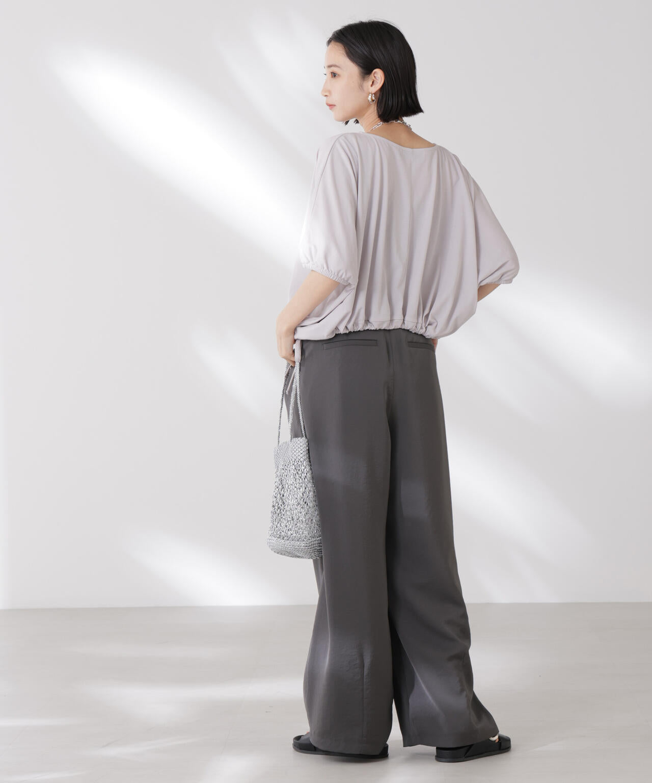 吸水速乾抗菌防臭クロップドドロストトップス 6735124327