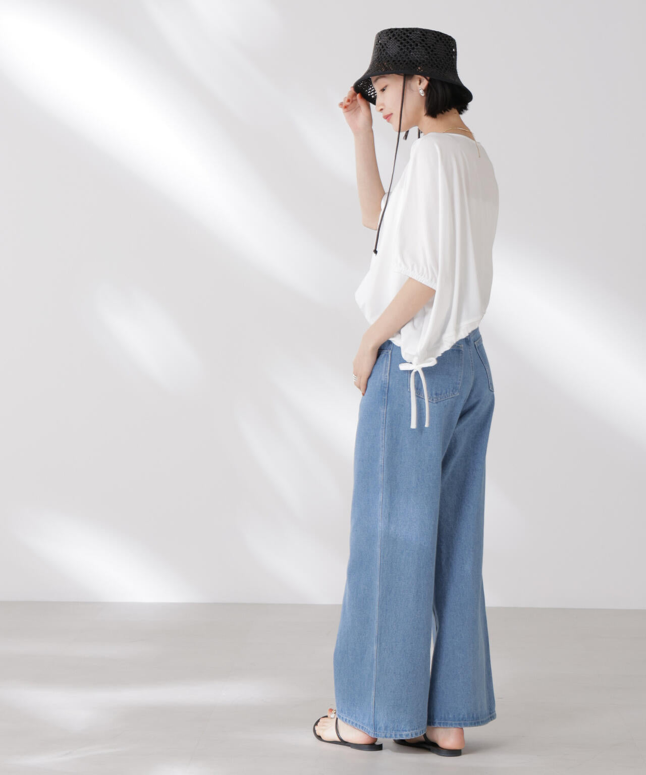 吸水速乾抗菌防臭クロップドドロストトップス 6735124327