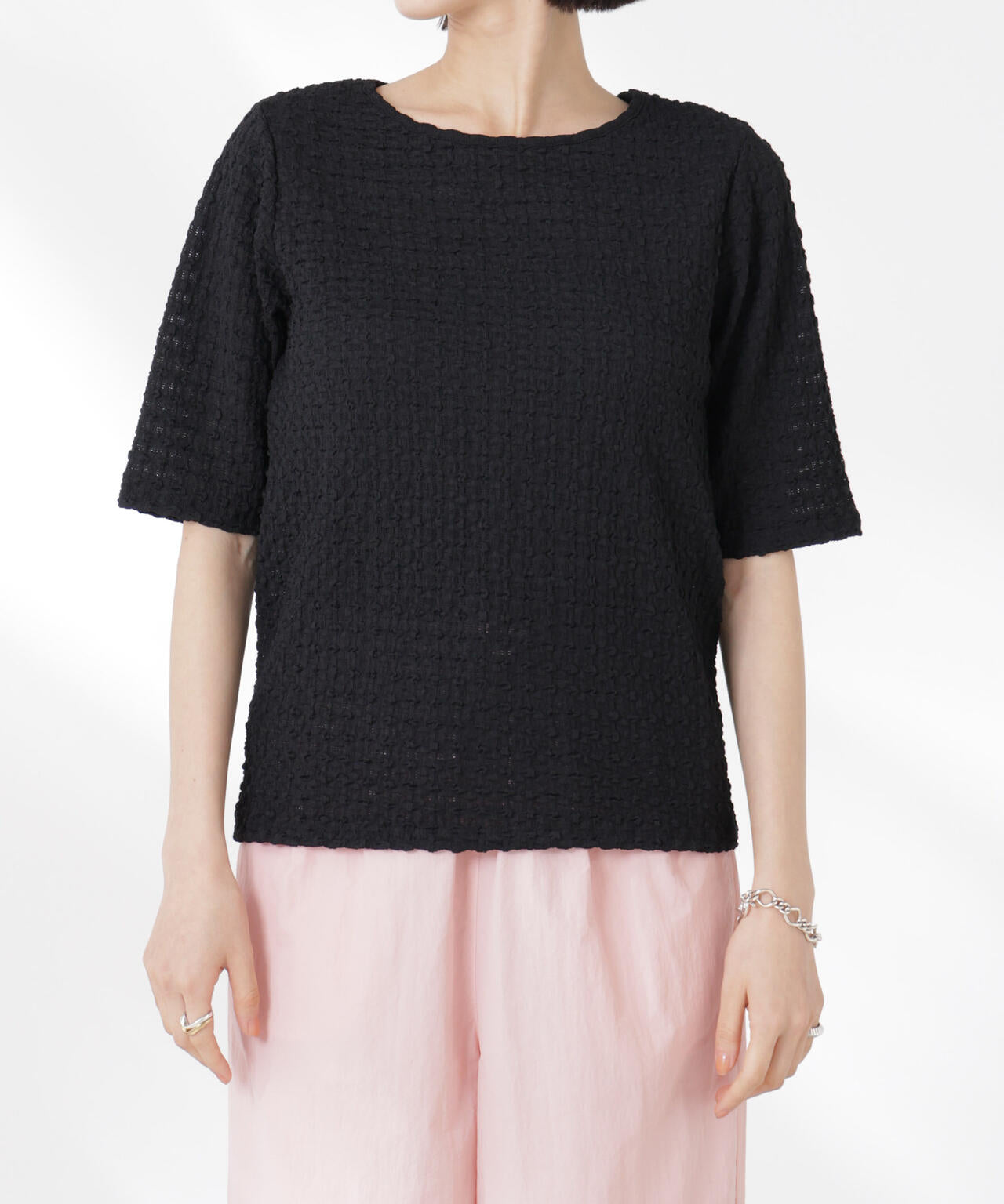 カットサッカークルーネックTシャツ 6735124333