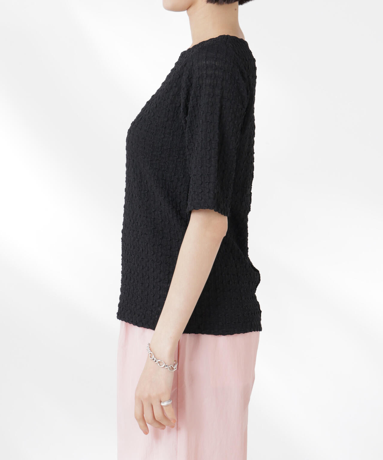 カットサッカークルーネックTシャツ 6735124333