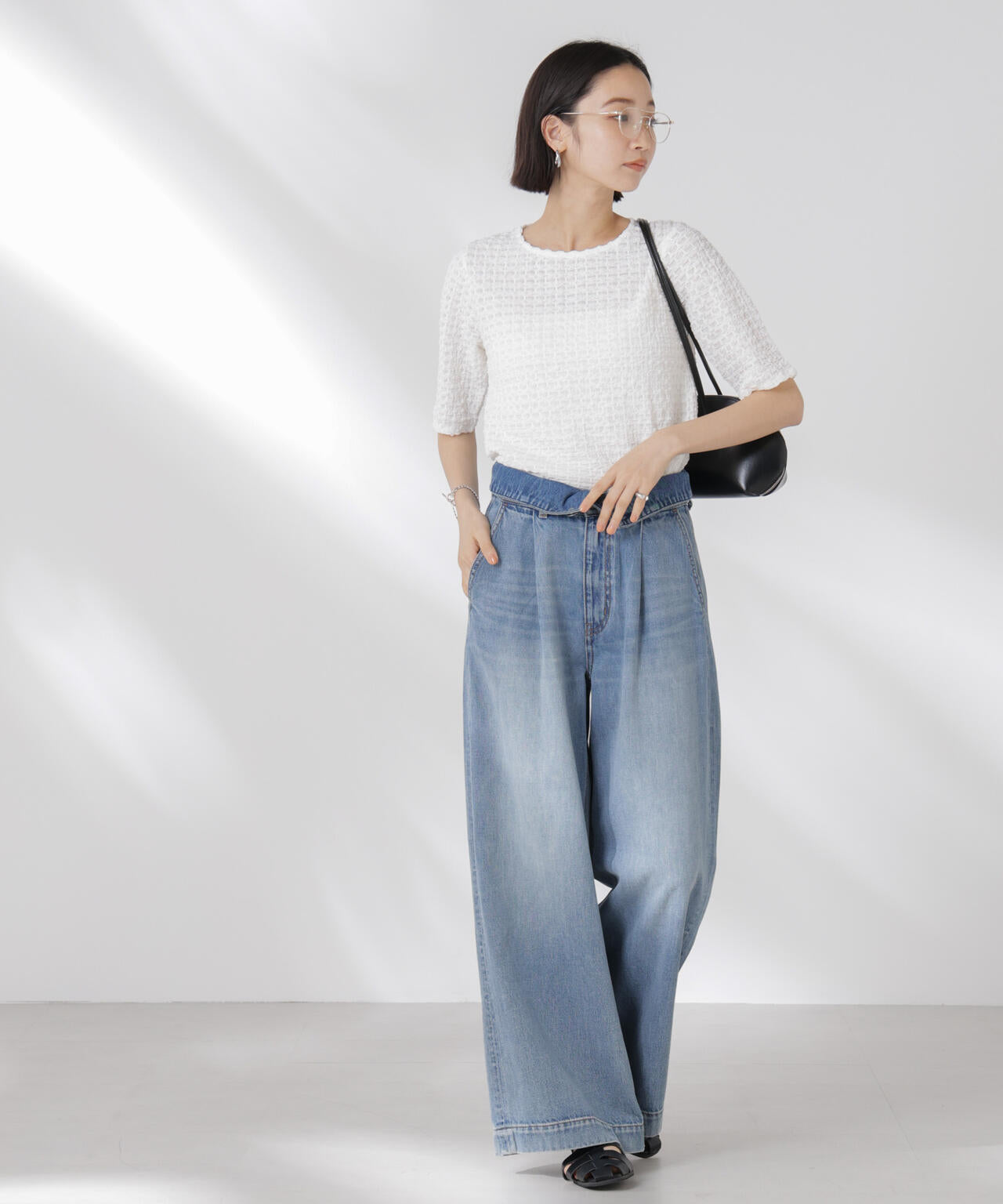 カットサッカークルーネックTシャツ 6735124333