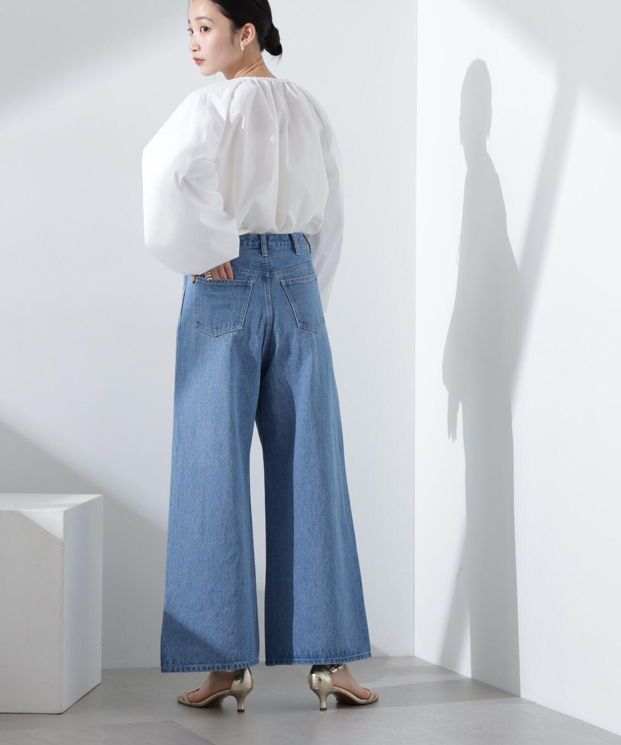 ワイドデニムパンツ（セットアップ可） 6735127309