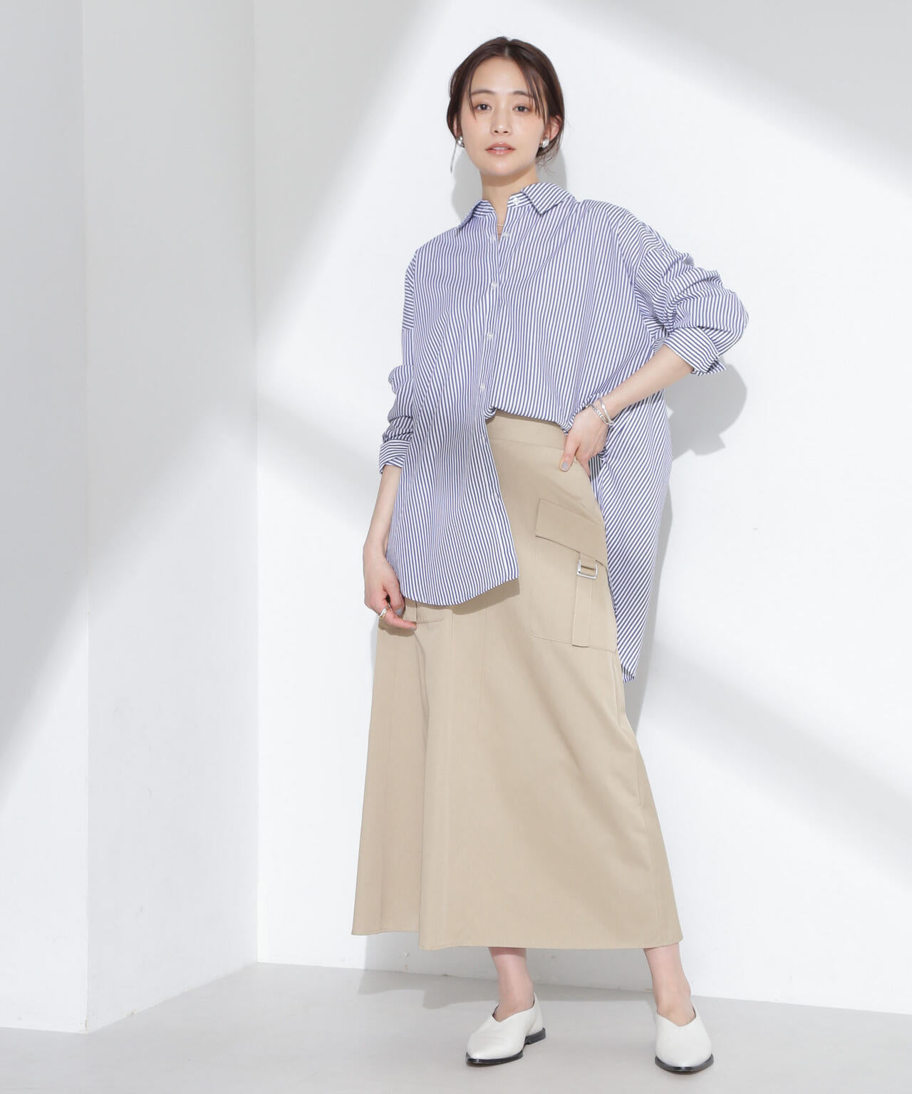 フラップポケットフレアスカート 6735130310