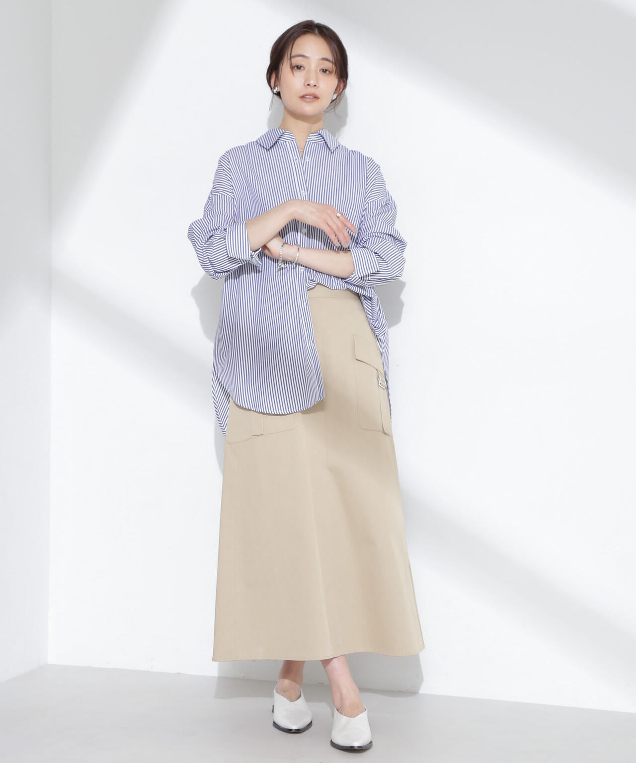 フラップポケットフレアスカート 6735130310