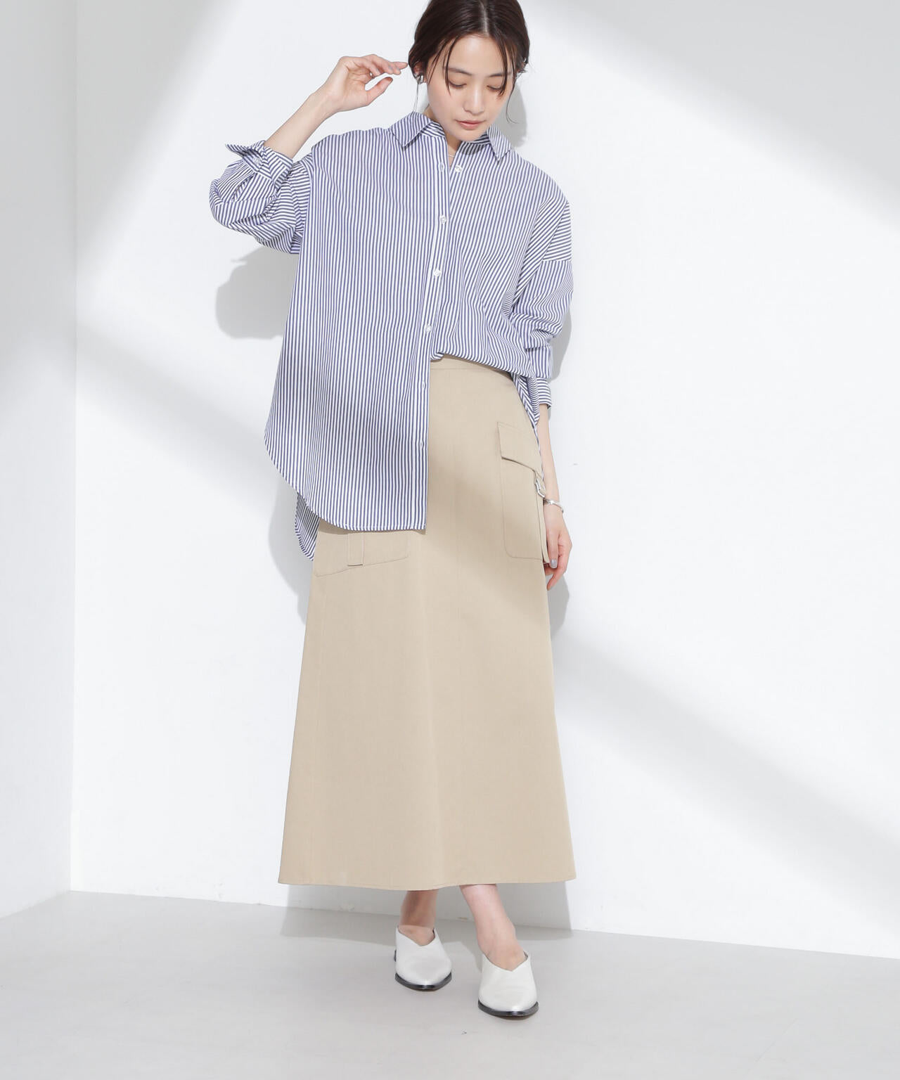 フラップポケットフレアスカート 6735130310