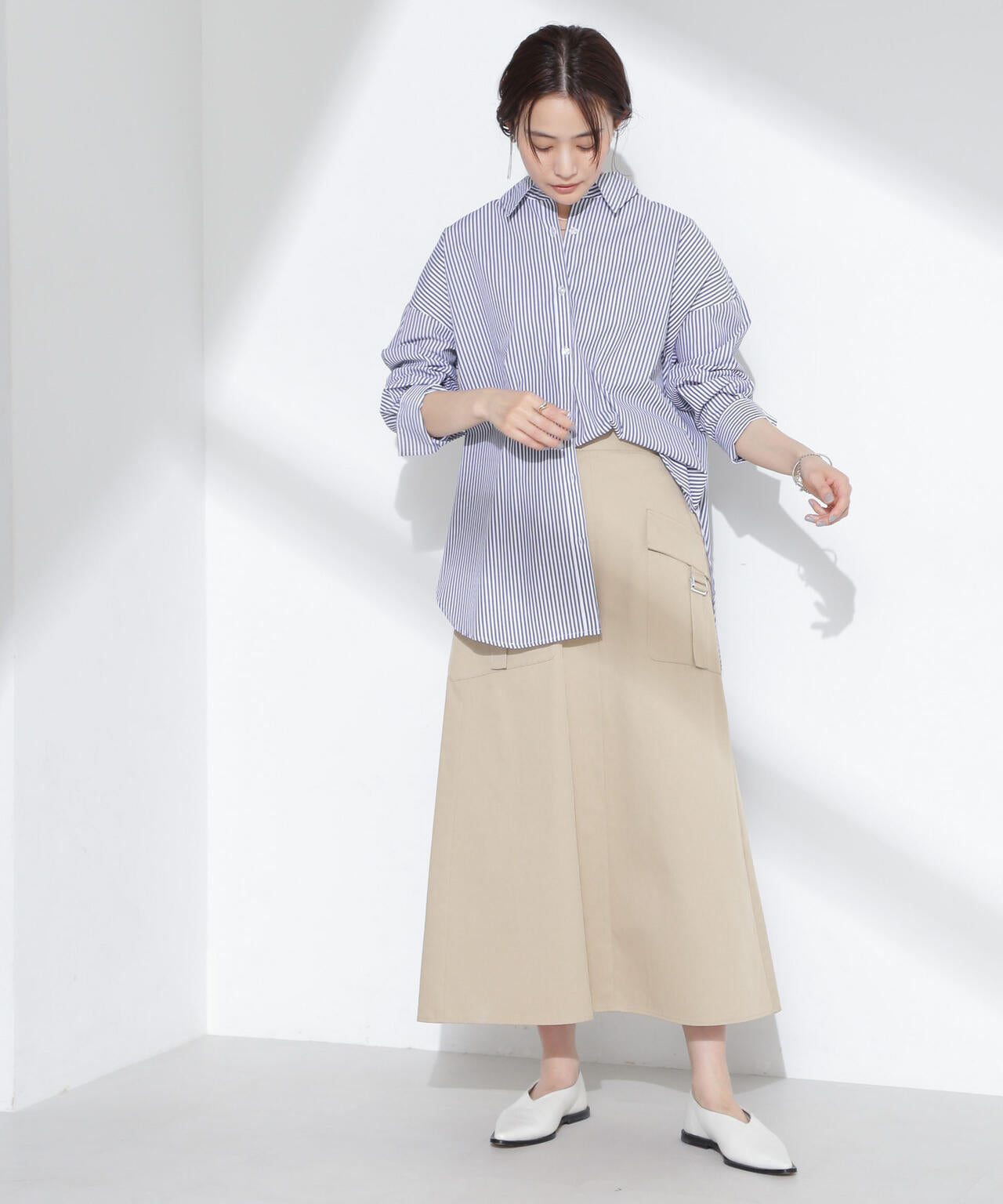 フラップポケットフレアスカート 6735130310