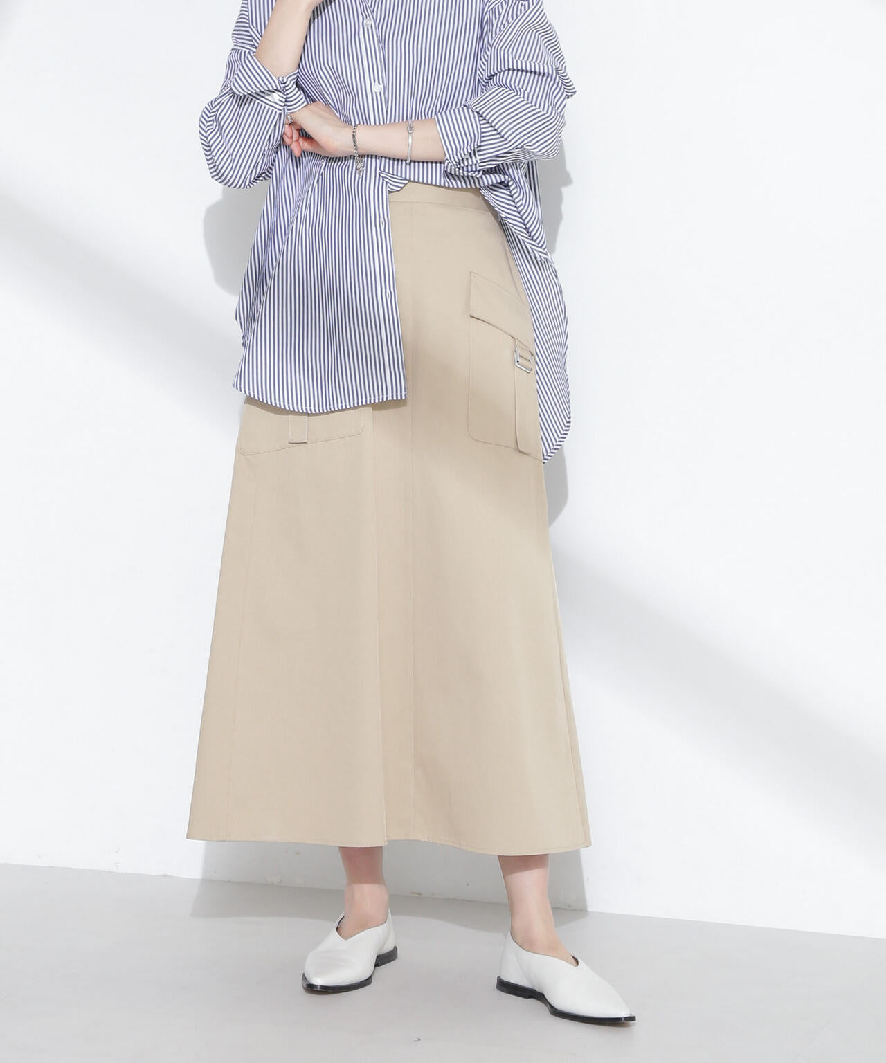 フラップポケットフレアスカート 6735130310