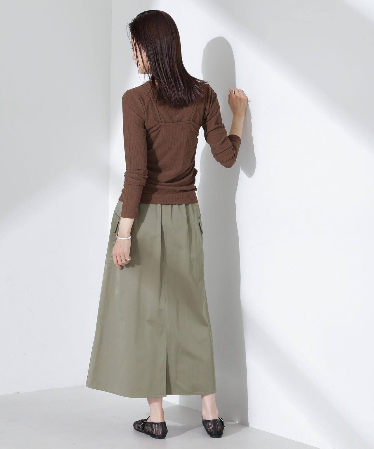 フラップポケットフレアスカート 6735130310