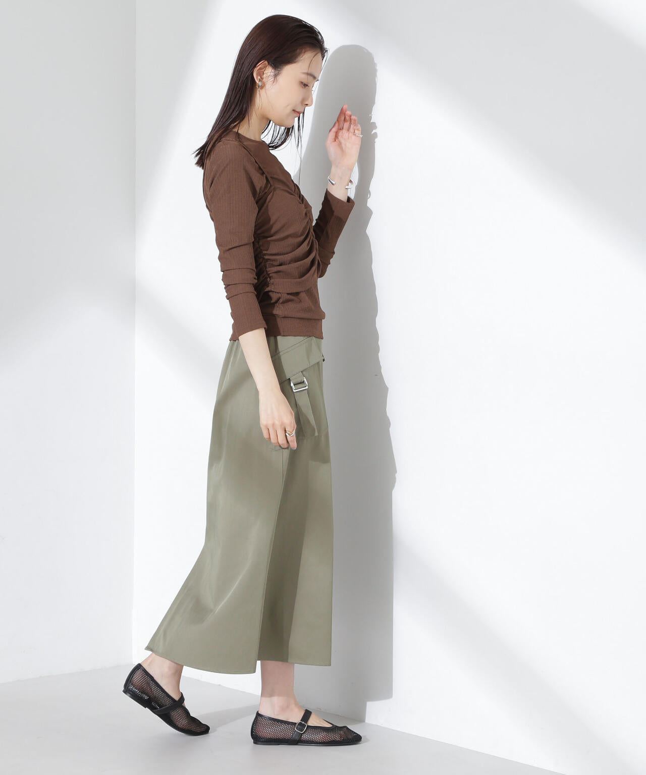 フラップポケットフレアスカート 6735130310