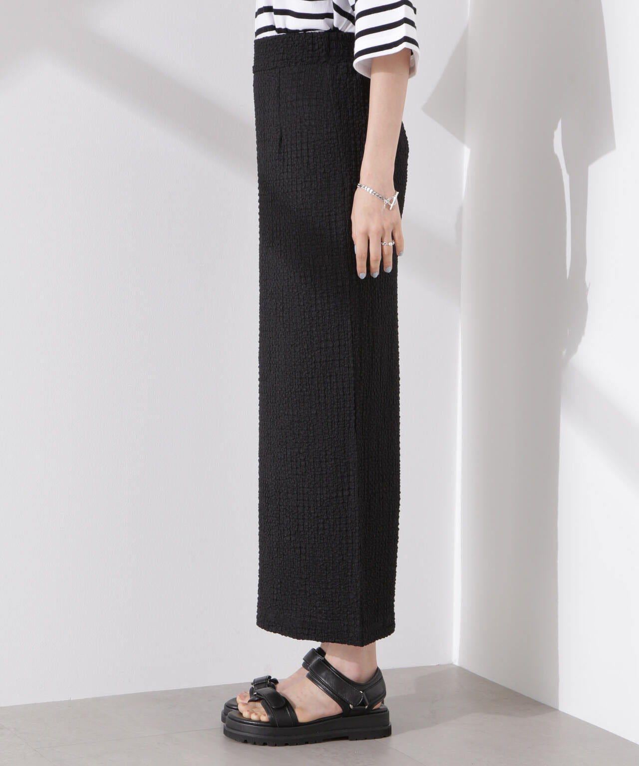 シャーリングジャガードカットナロースカート(セットアップ可) 6735130316