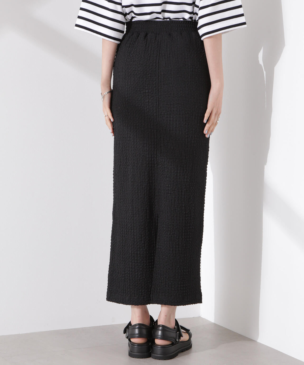 シャーリングジャガードカットナロースカート(セットアップ可) 6735130316