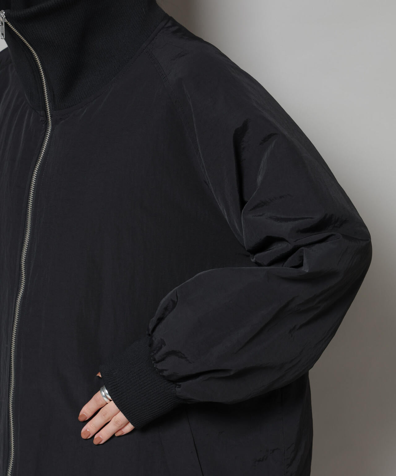 撥水加工・機能中綿 ジップアップリブロングコート 6735211300