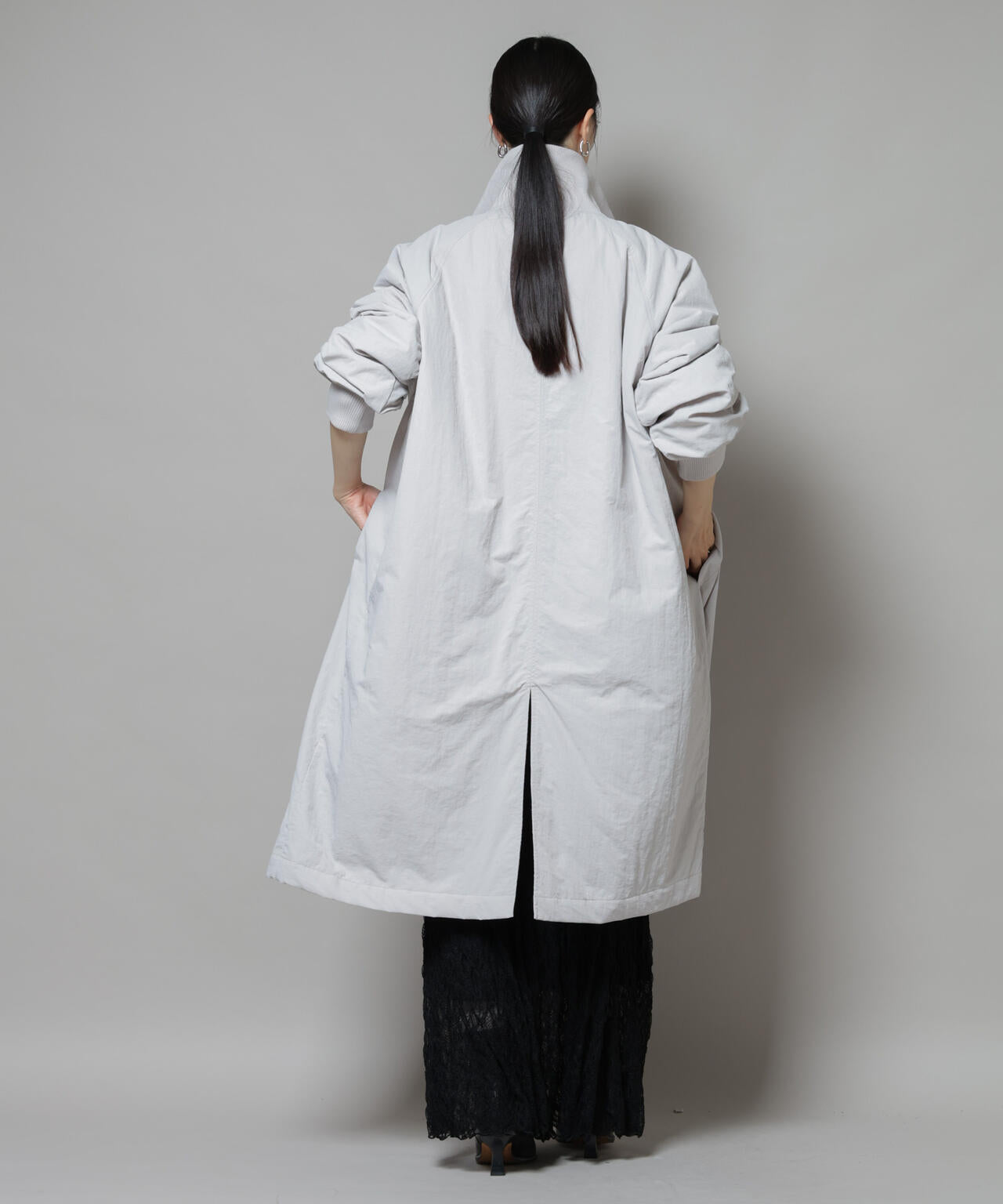 撥水加工・機能中綿 ジップアップリブロングコート 6735211300