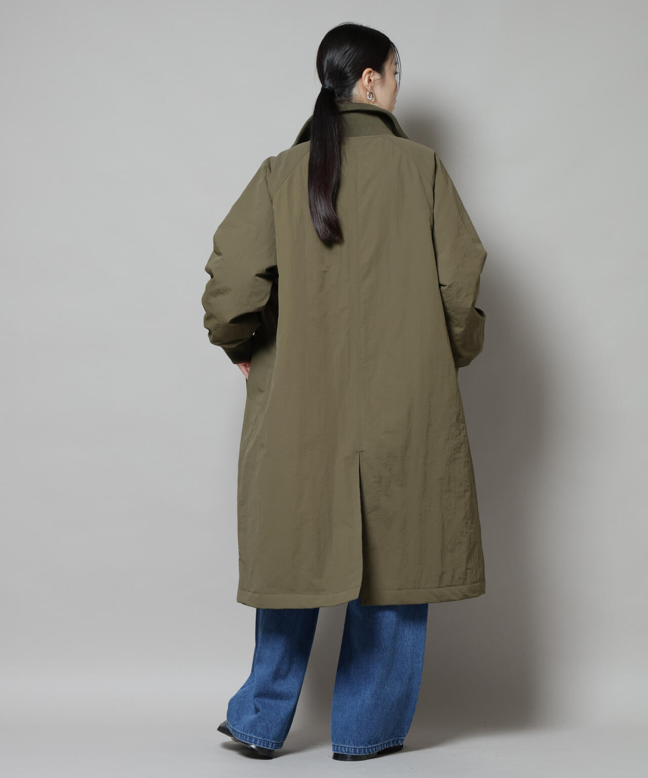 撥水加工・機能中綿 ジップアップリブロングコート 6735211300