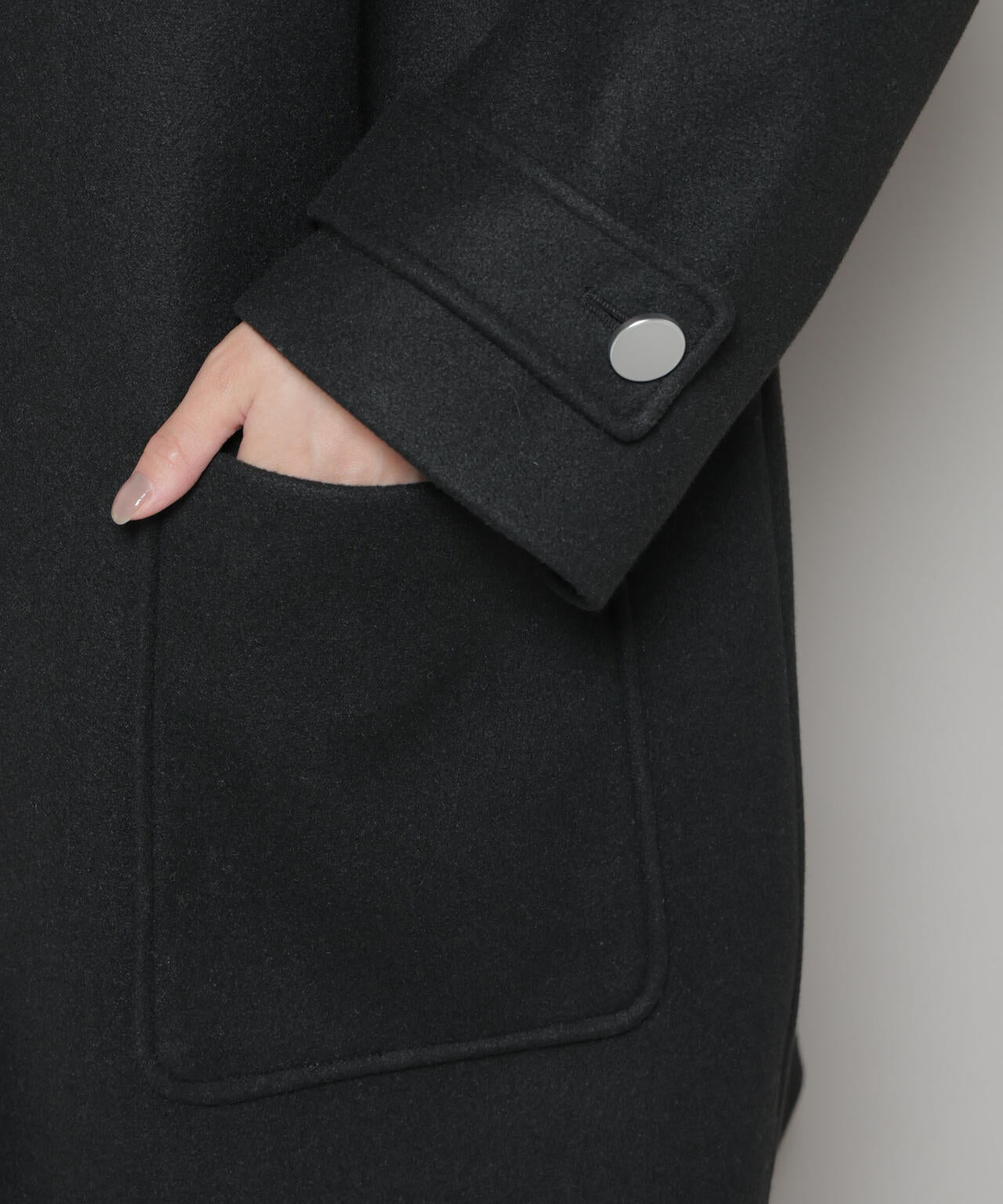 ノーカラーコクーンミドルコート 6735211301