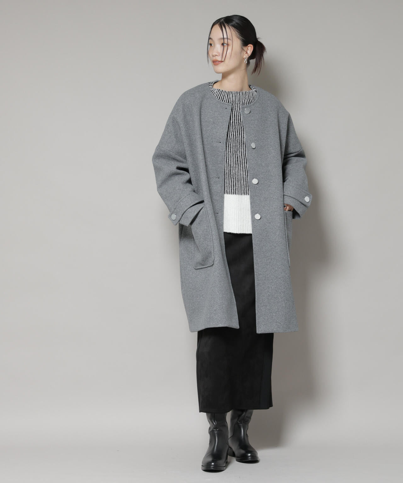 ウールミディアムコクーンコート　グレー WEB限定商品】コクーンウールコート【AOKI公式通販】