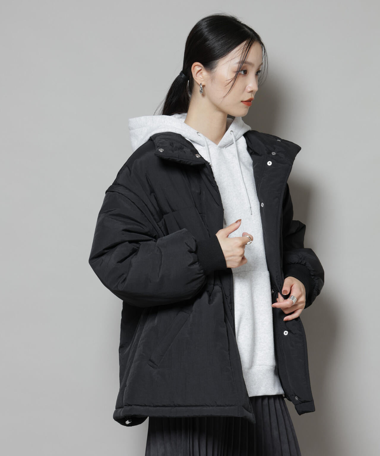 撥水加工・機能中綿 ２wayベスト＆スタンドジップブルゾン 6735211304