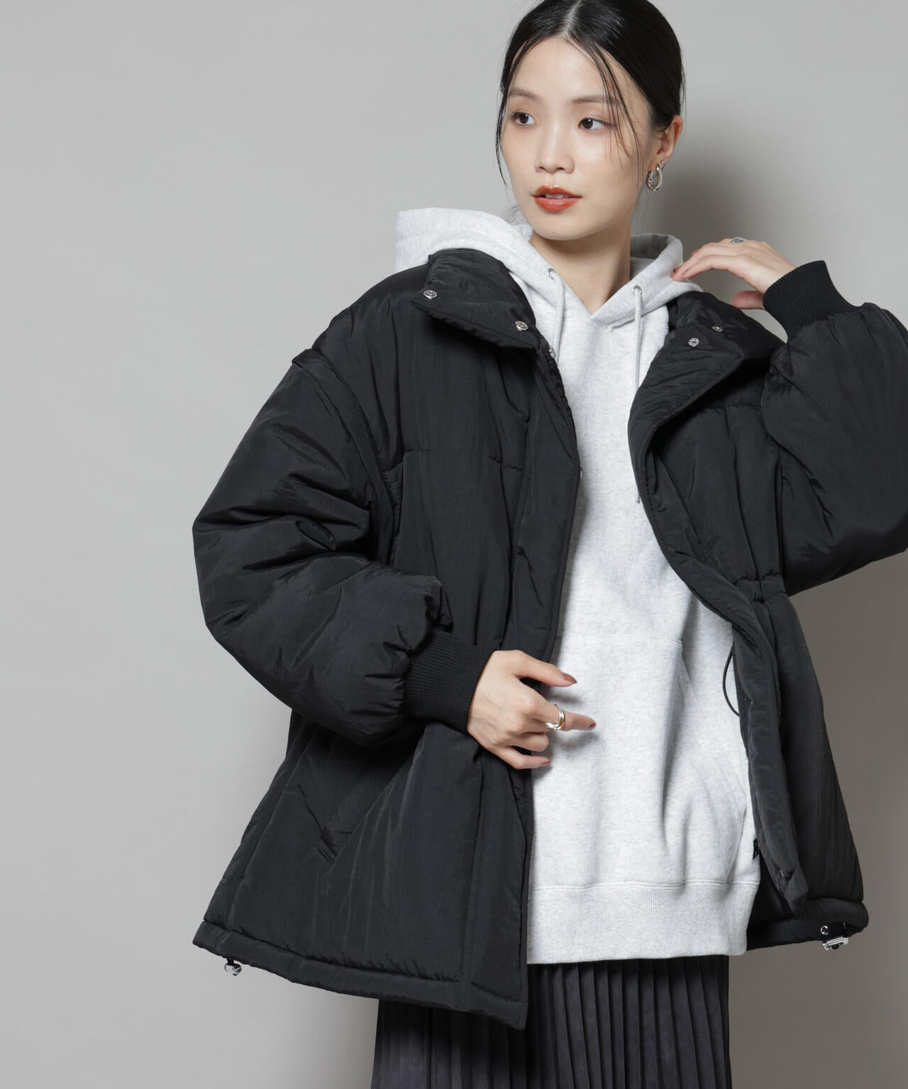 撥水加工・機能中綿 ２wayベスト＆スタンドジップブルゾン 6735211304