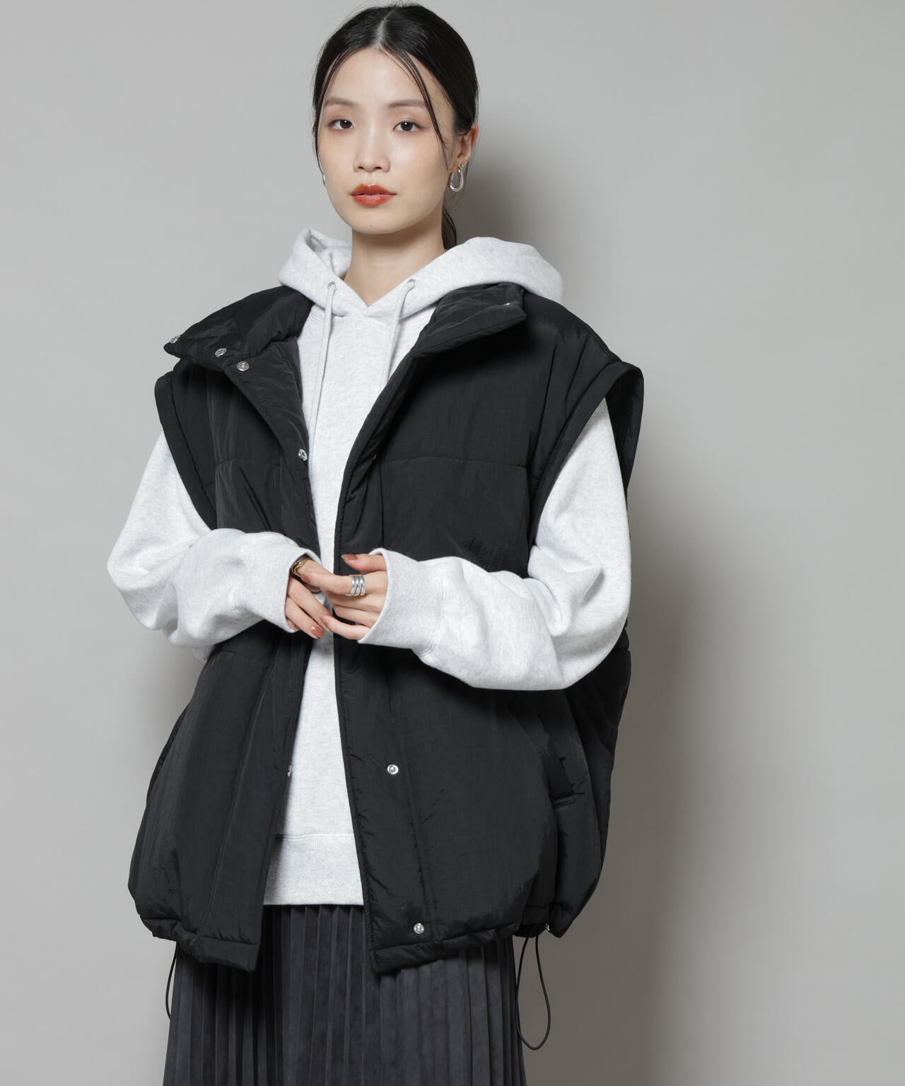 撥水加工 ・ 機能中綿 2way ベスト ＆ スタンド ジップ ブルゾン