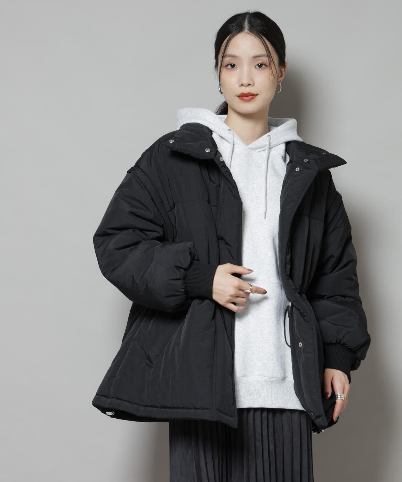 撥水加工・機能中綿 ２wayベスト＆スタンドジップブルゾン