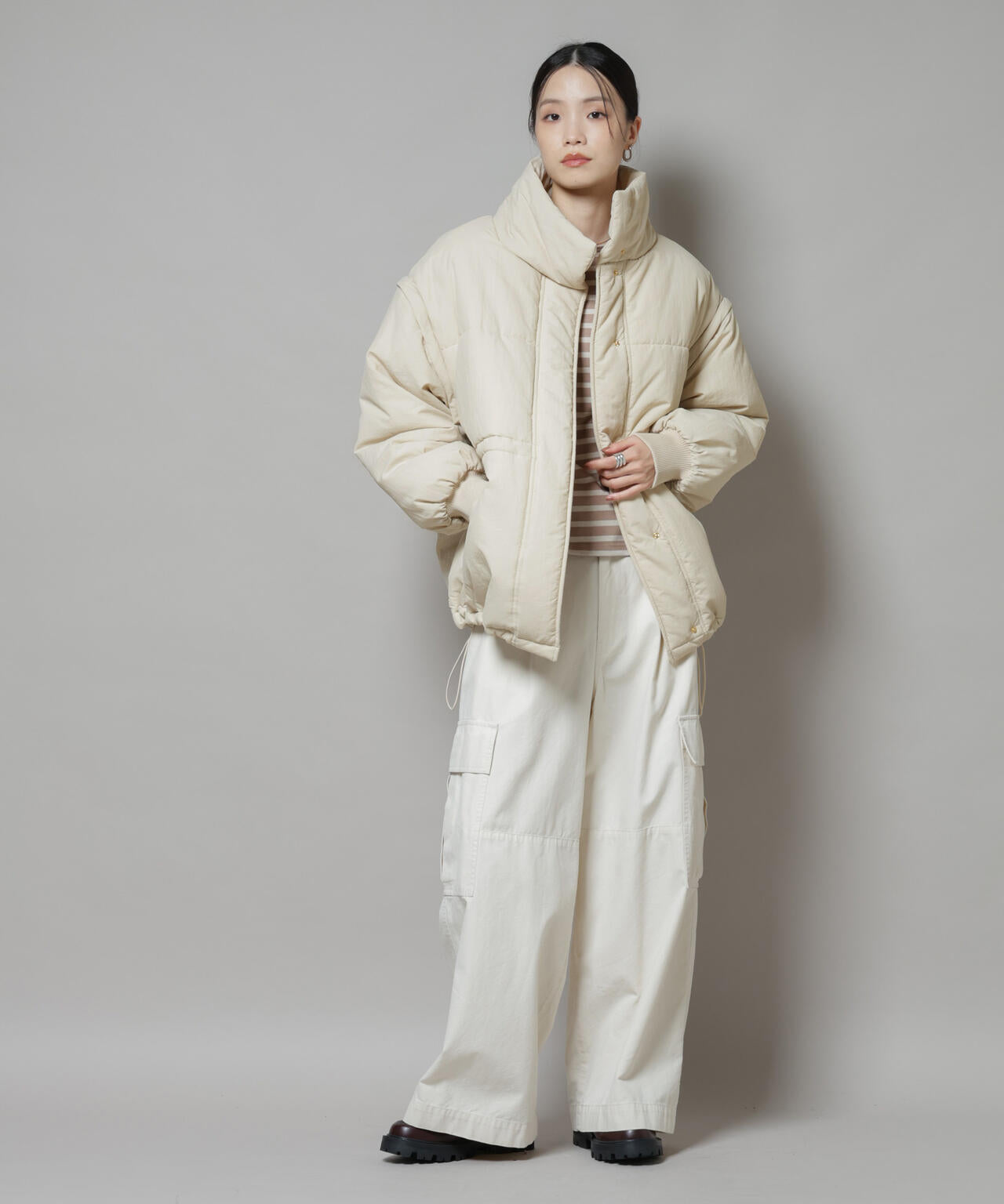 撥水加工・機能中綿 ２wayベスト＆スタンドジップブルゾン 6735211304