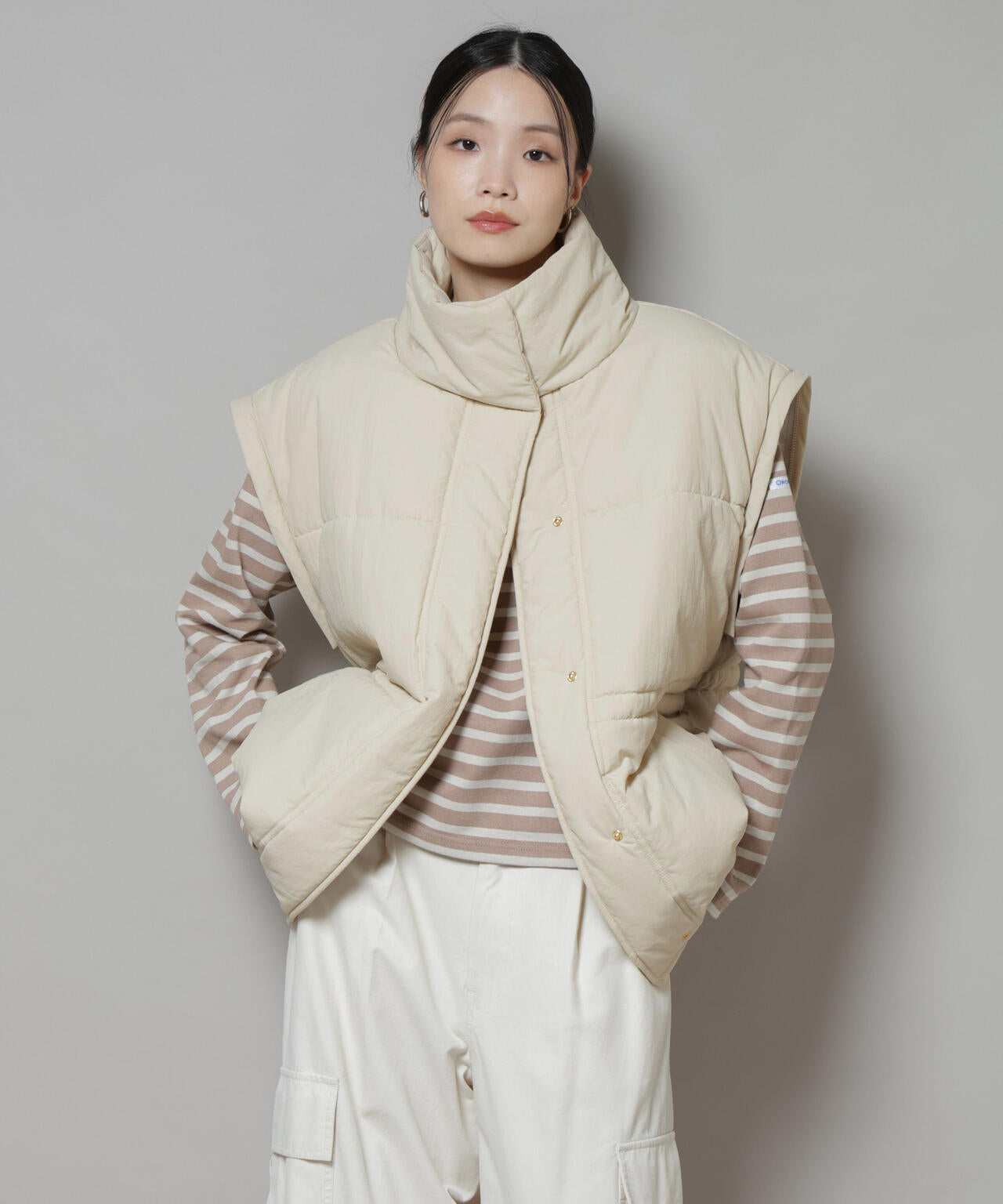 撥水加工・機能中綿 ２wayベスト＆スタンドジップブルゾン 6735211304