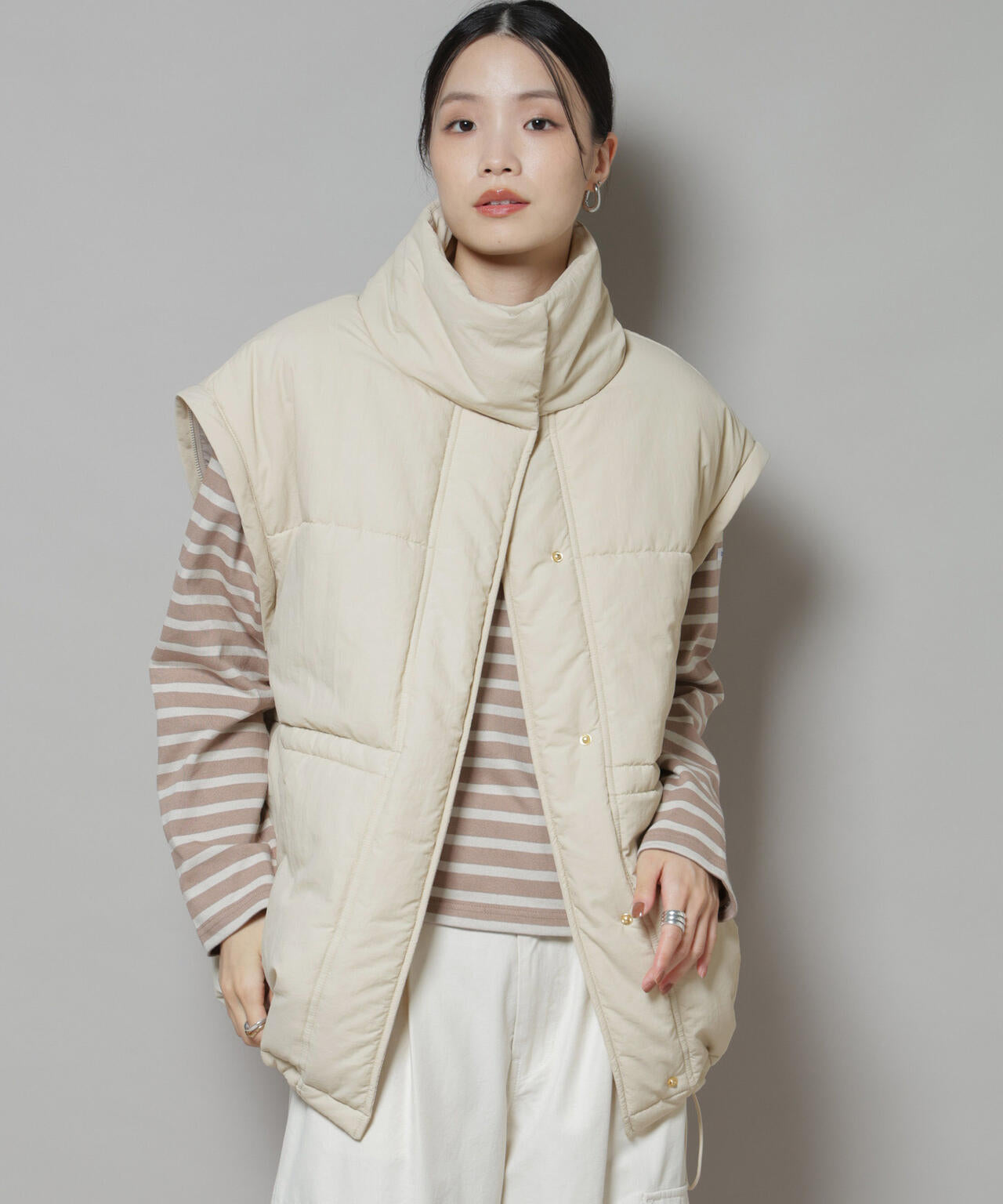 撥水加工・機能中綿 ２wayベスト＆スタンドジップブルゾン 6735211304