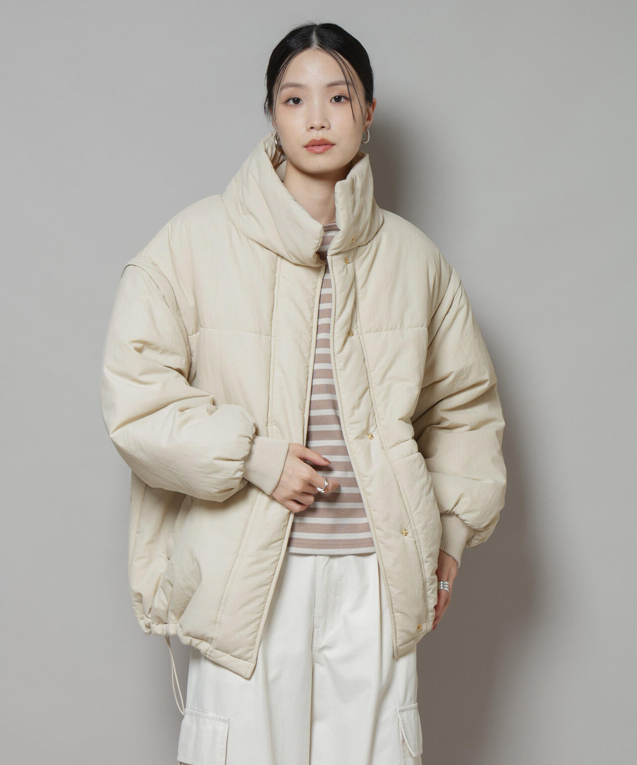 撥水加工・機能中綿 ２wayベスト＆スタンドジップブルゾン 6735211304