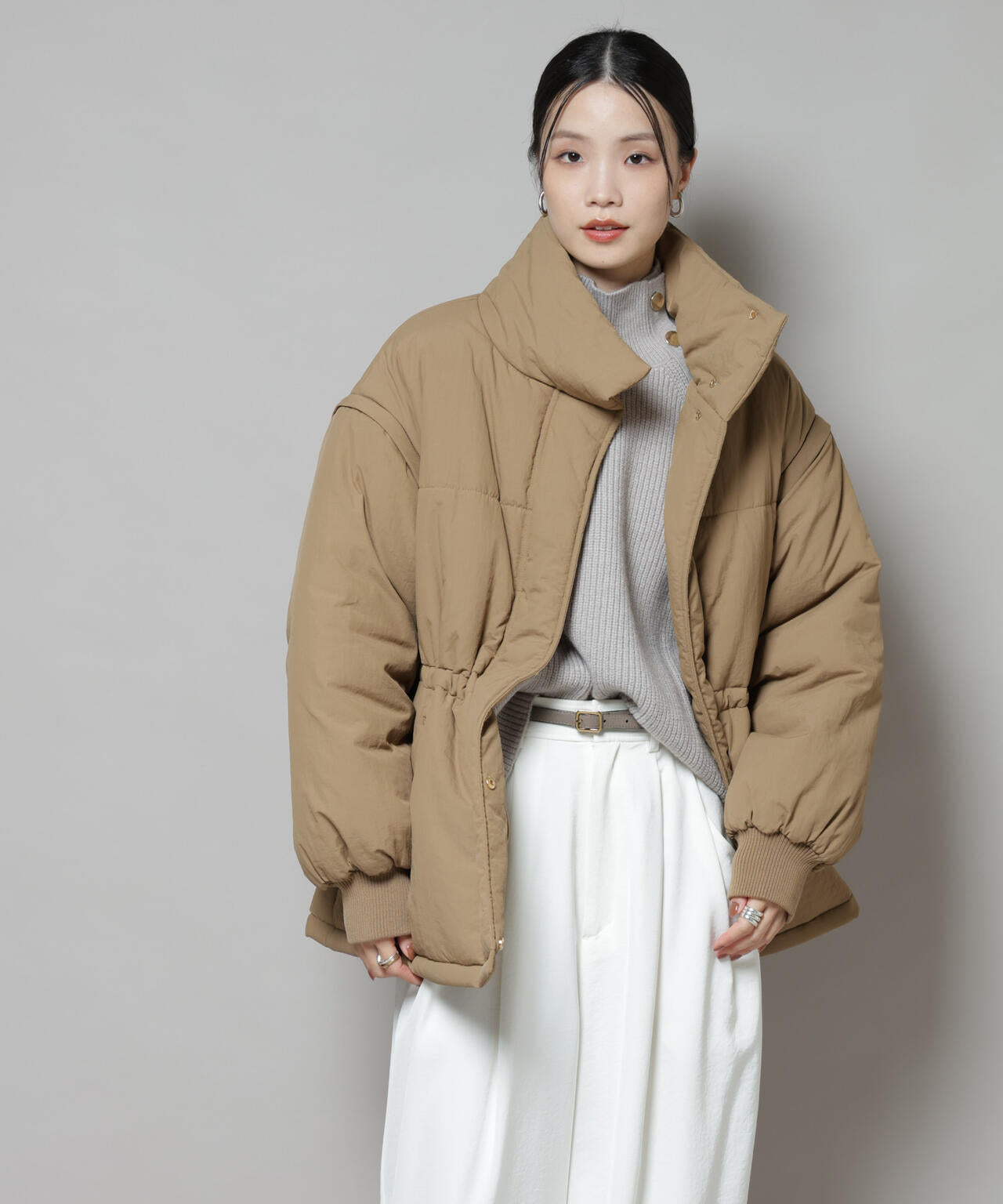 【美品】ドゥーカス　ブルゾン　ジャケット　アウター　XL 2way ダウンベスト 撥水加工 ・ 機能中綿 2way ベスト ＆ スタンド ジップ ブルゾン