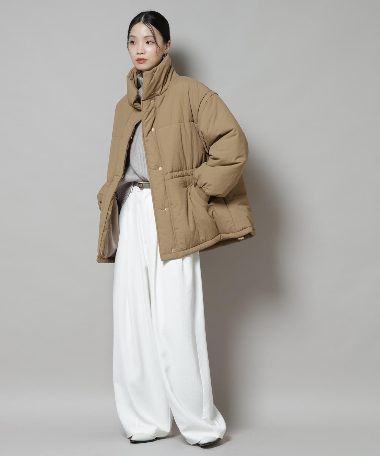 撥水加工 ・ 機能中綿 2way ベスト ＆ スタンド ジップ ブルゾン