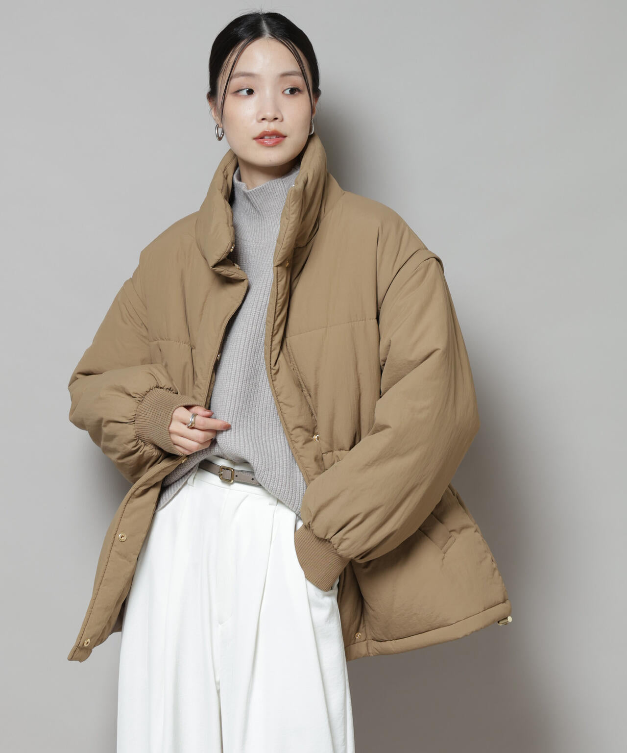 撥水加工・機能中綿 ２wayベスト＆スタンドジップブルゾン 6735211304