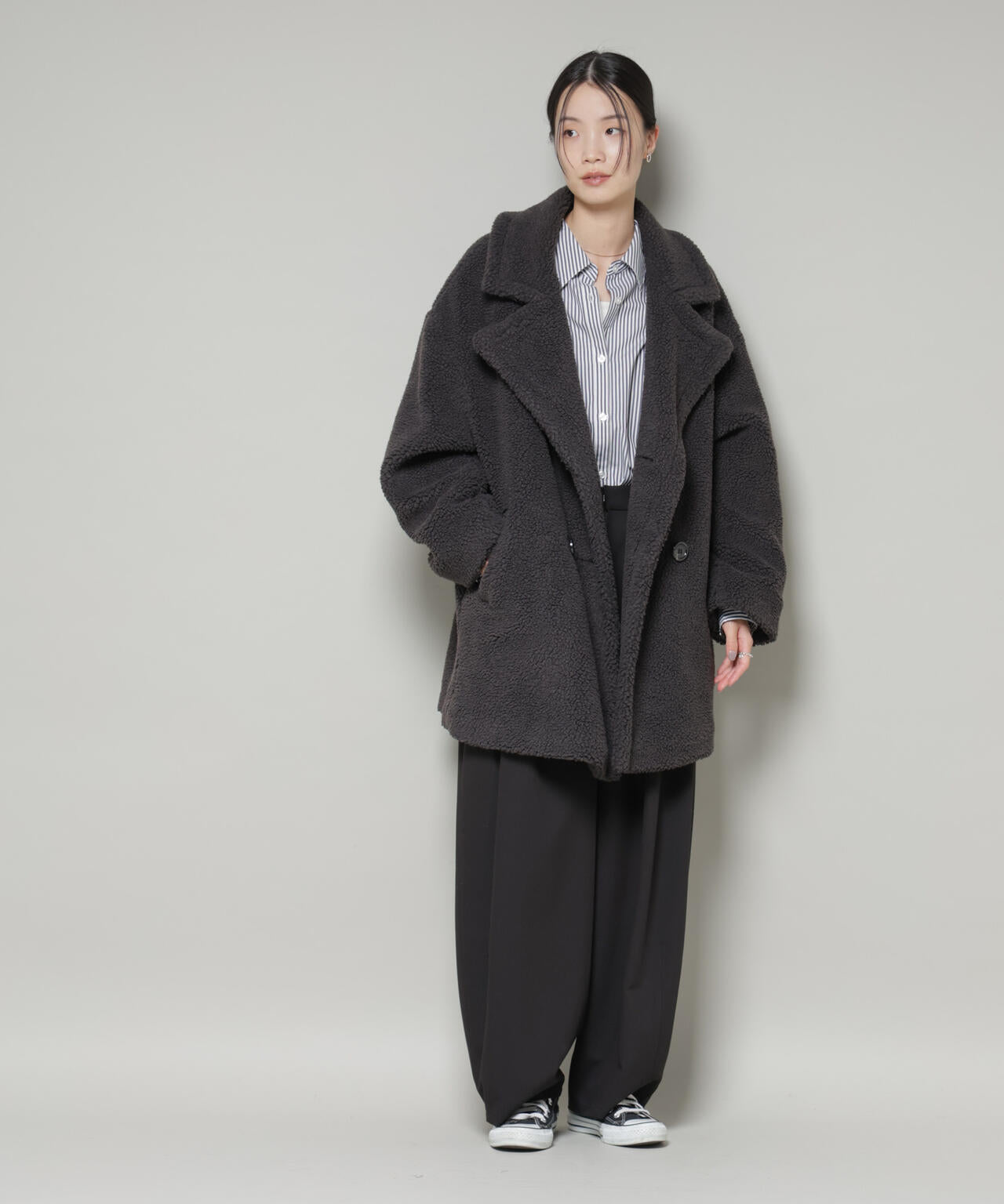 YONFA ダブルボタンウールコート YONFA ダブルボタンウールコート - メルカリ