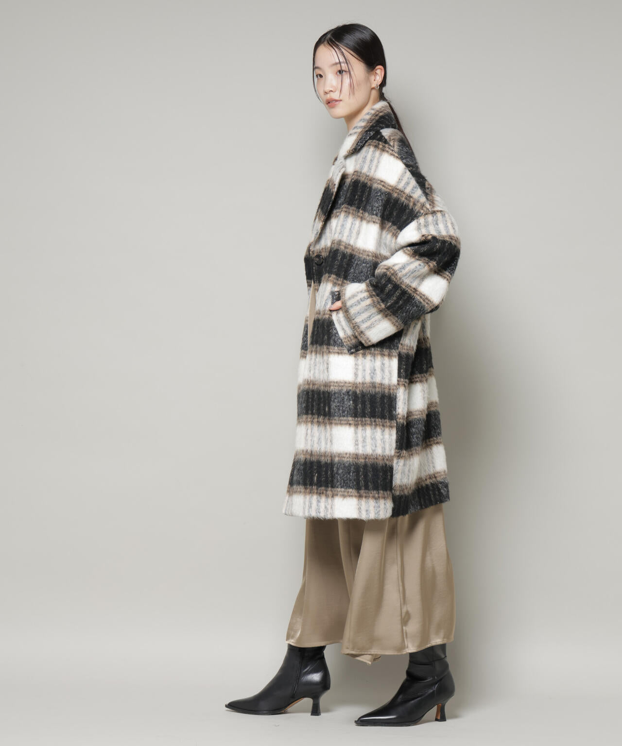 yori シャギーチェックコート チェックモヘアシャギーコート【2025AW】 | all item| yori