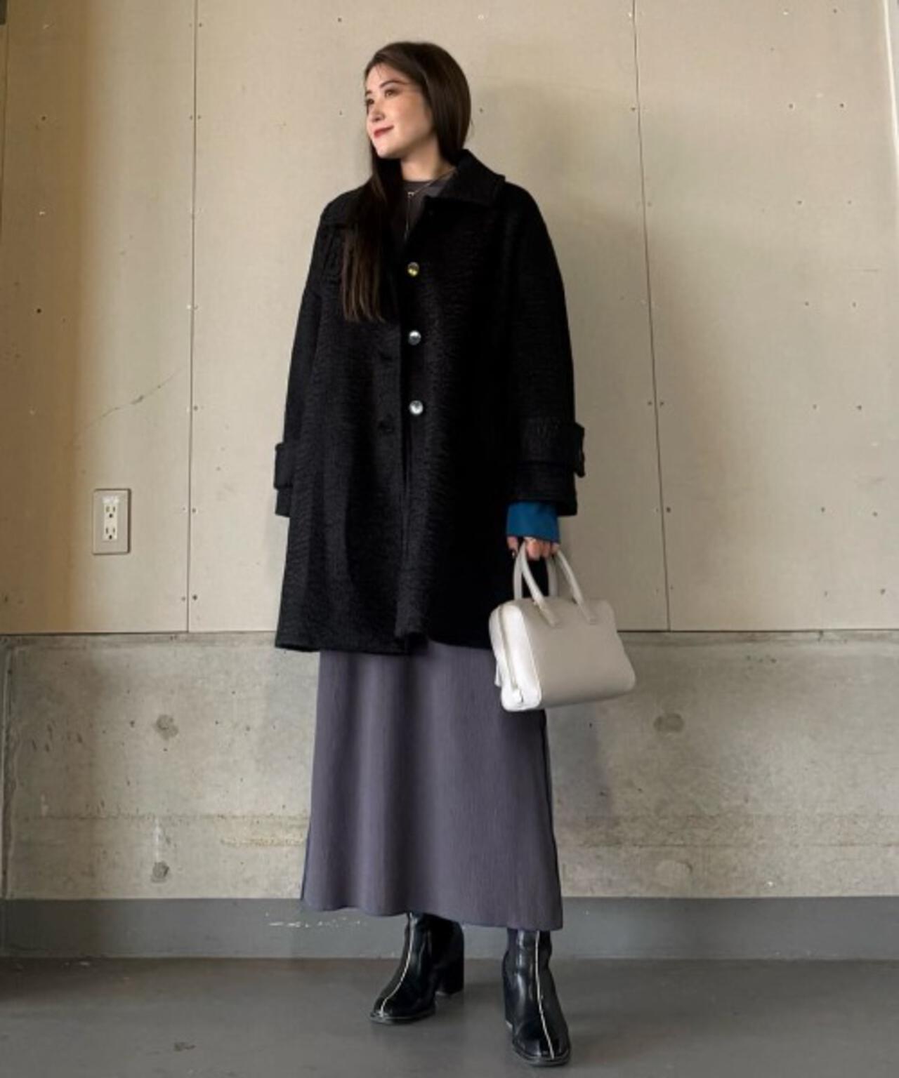 ブークレ スタンドカラー ミドルコート