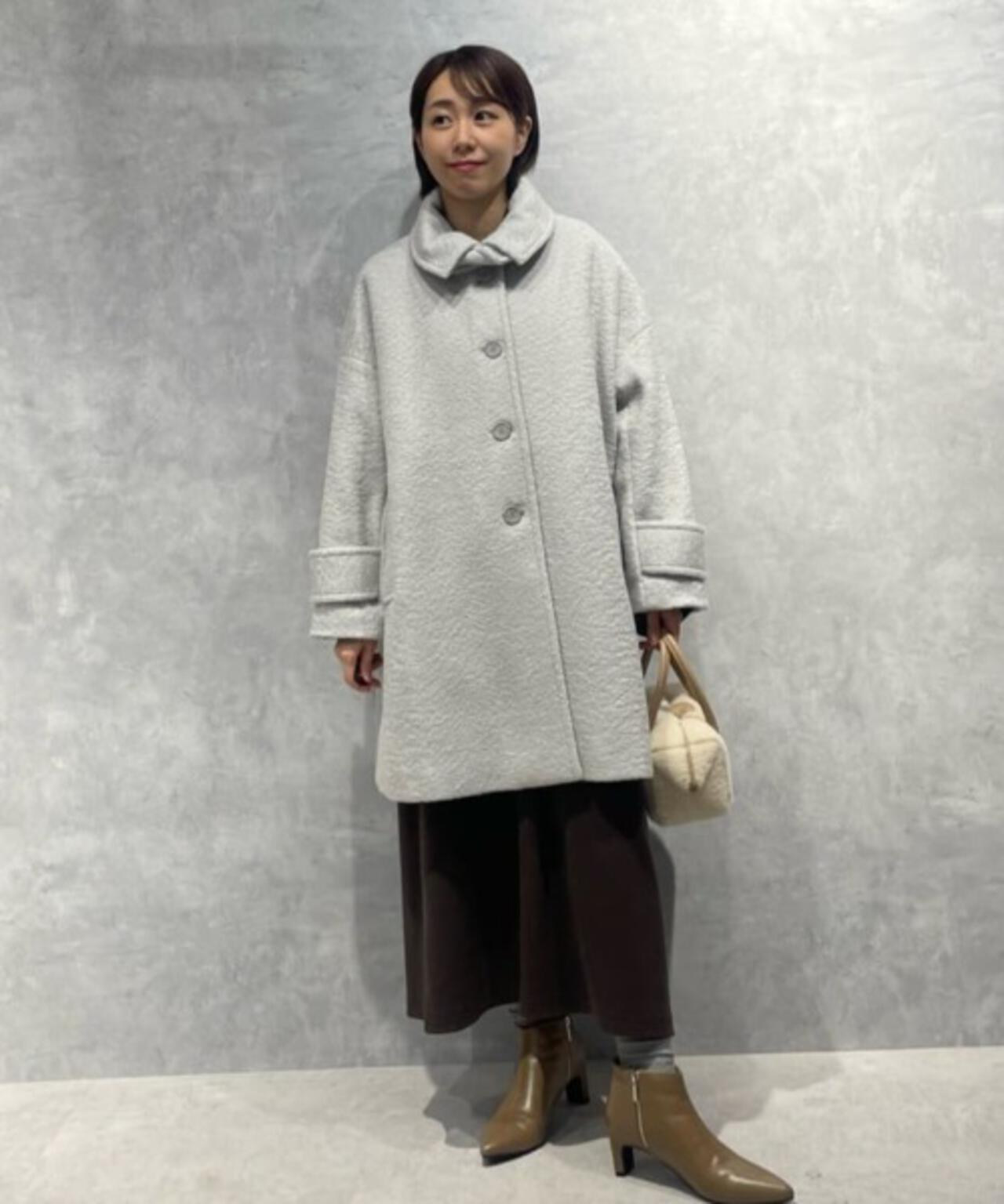 美品ディスコート☆ブークレミドルスタンドコート DISCOAT（ディスコート）の「【スタッフからも好評！】MIX糸ブークレ