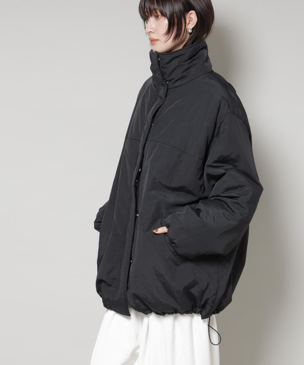 撥水加工 中綿スタンドオーバージップブルゾン 6735212300