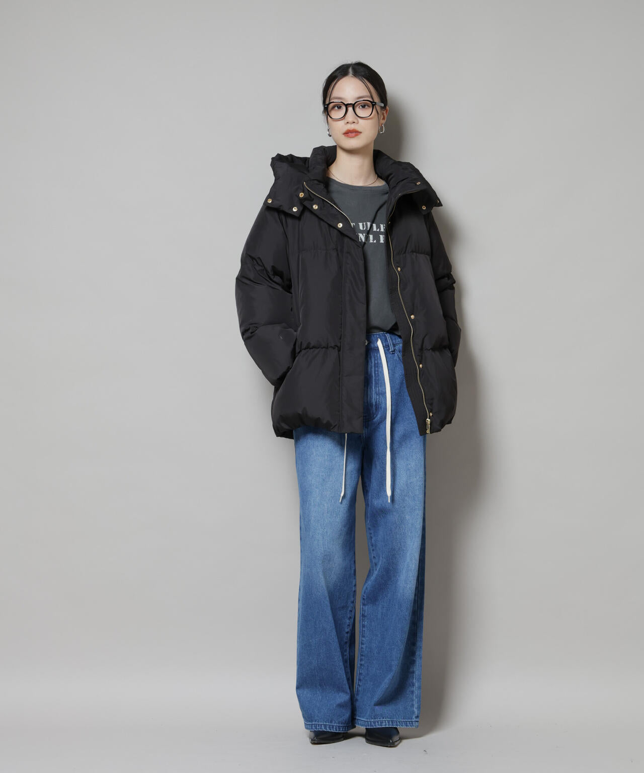 撥水加工 フード ショート ダウン コート