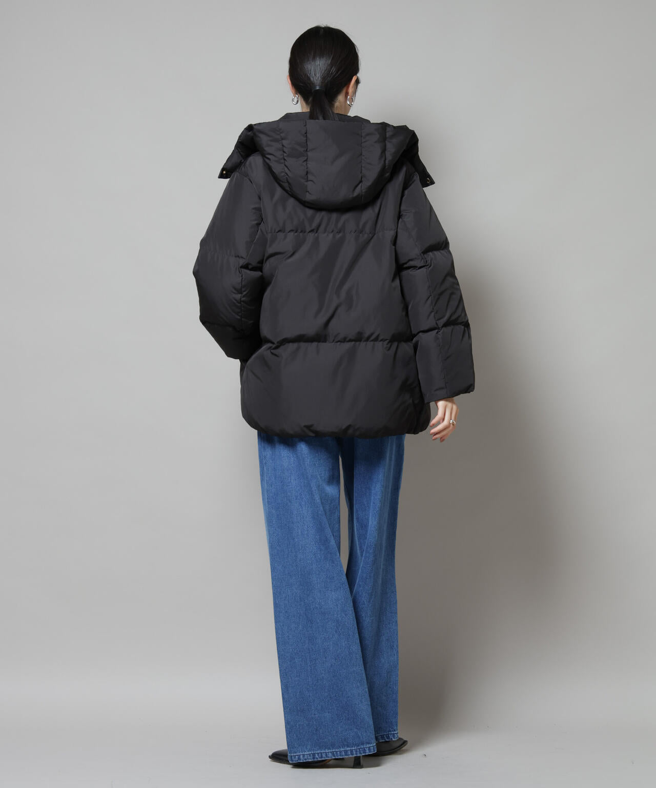 撥水加工 フード ショート ダウン コート