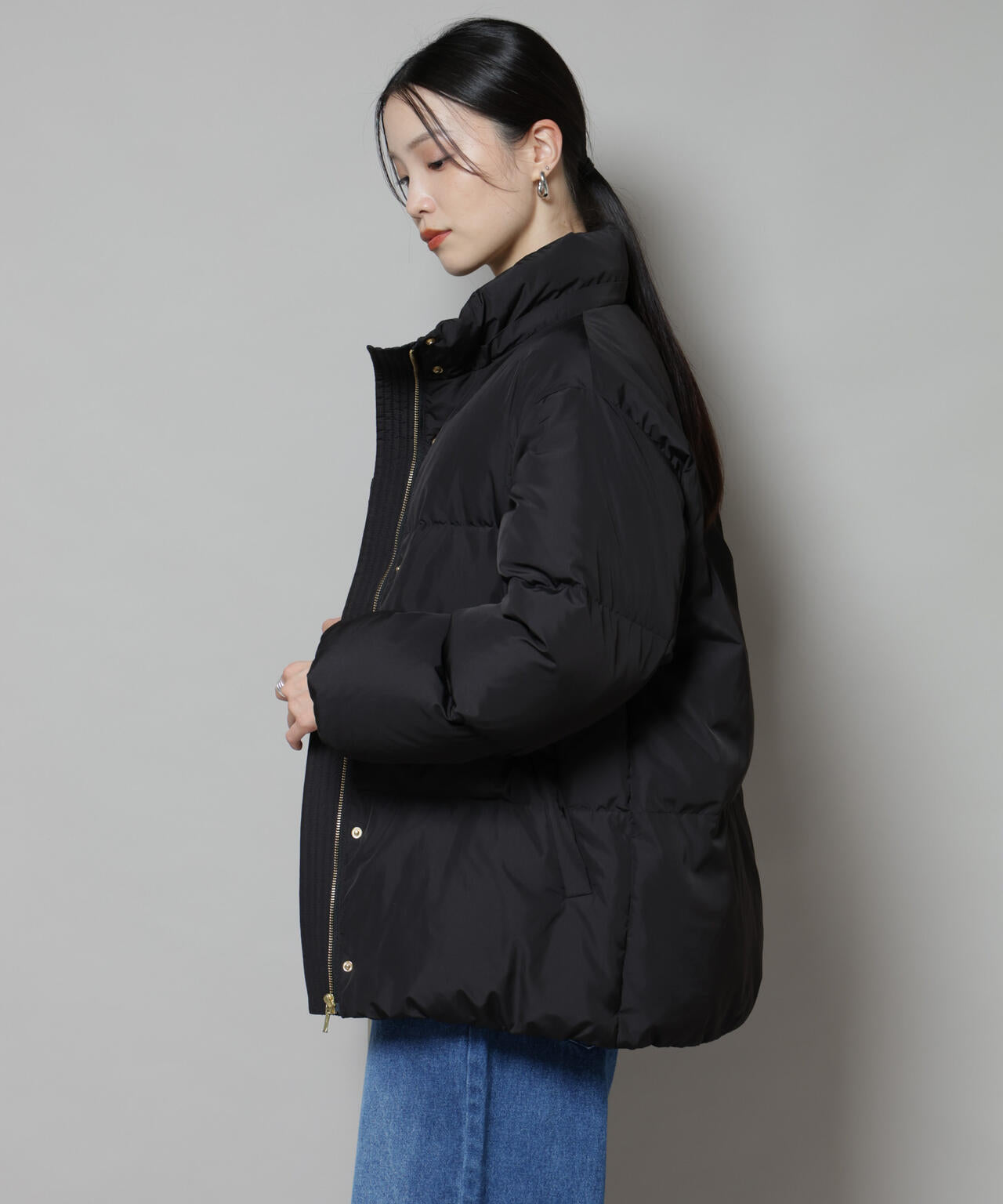 撥水加工 フード ショート ダウン コート