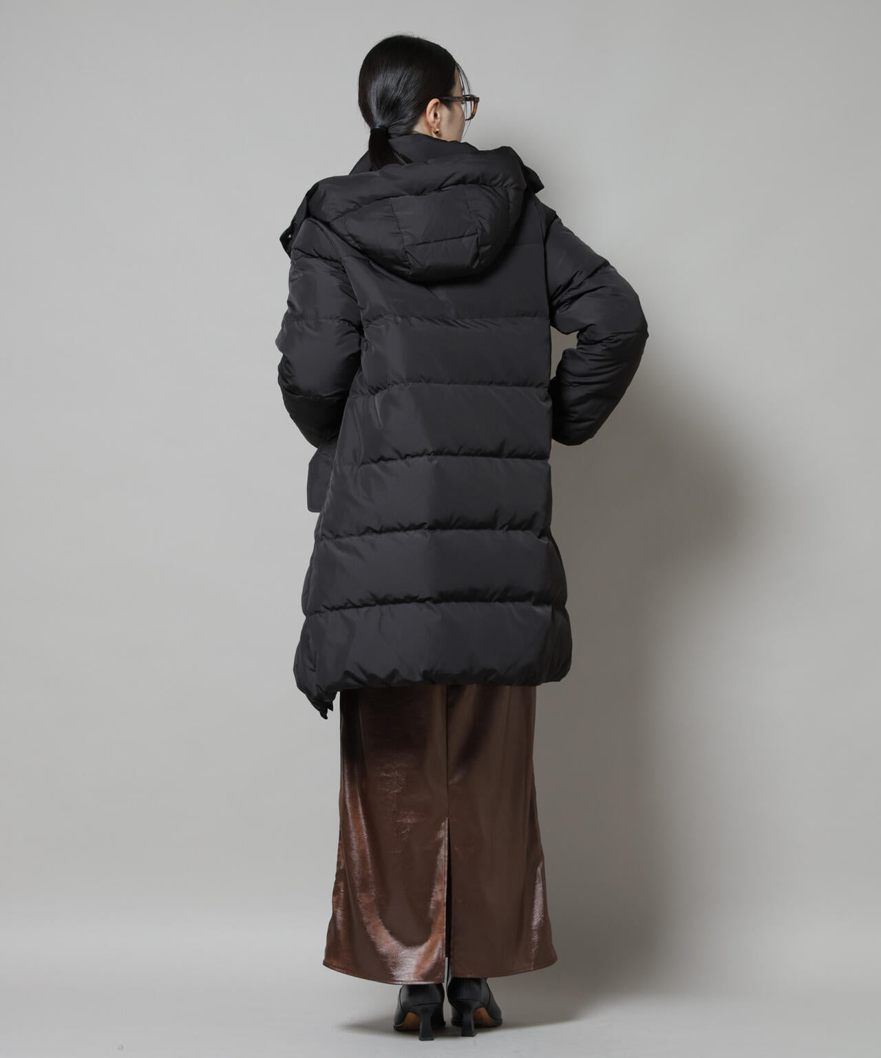 撥水加工 フードロングダウンコート 6735214307